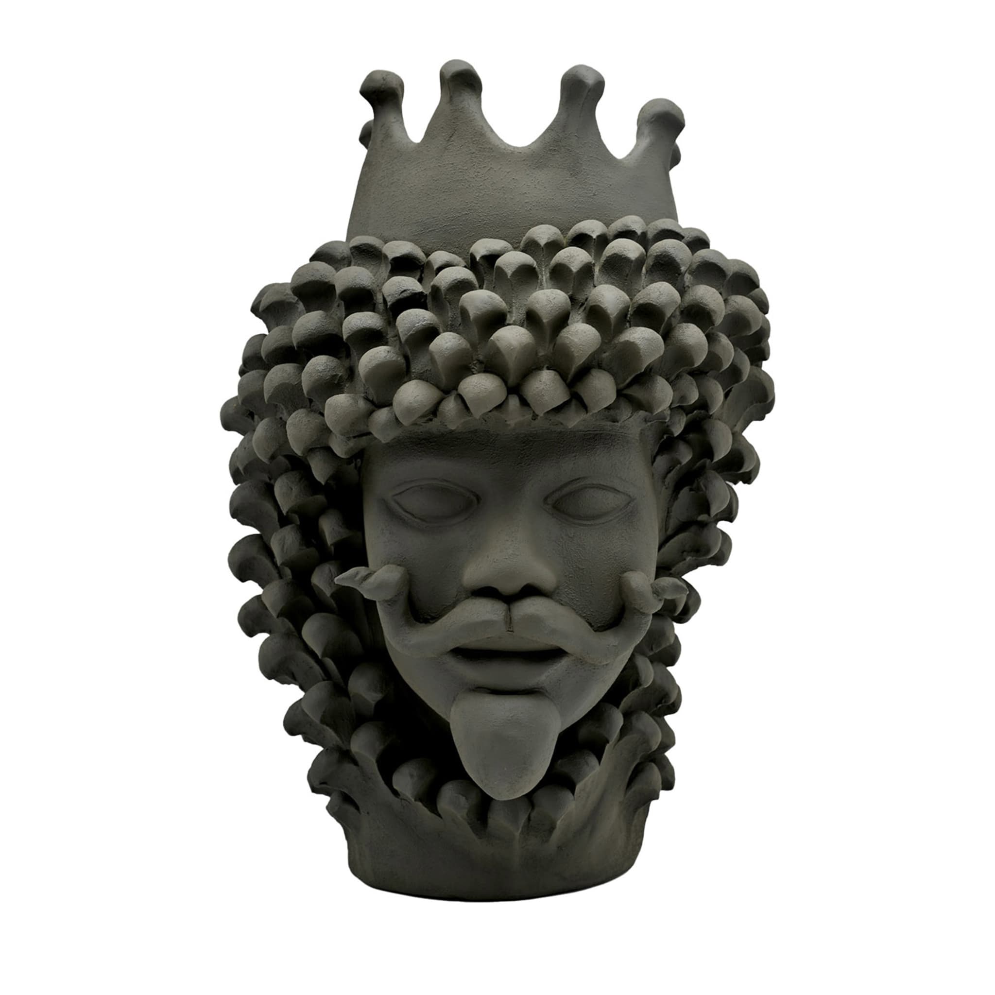 Maure‑Kopf graue Skulptur