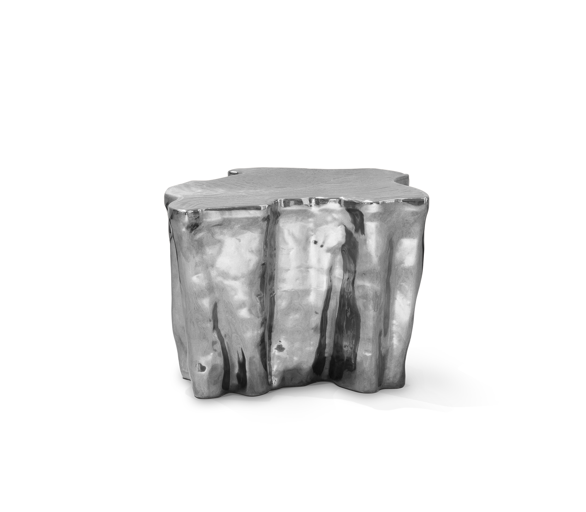 Horizon Silberner Keramik‑Beistelltisch