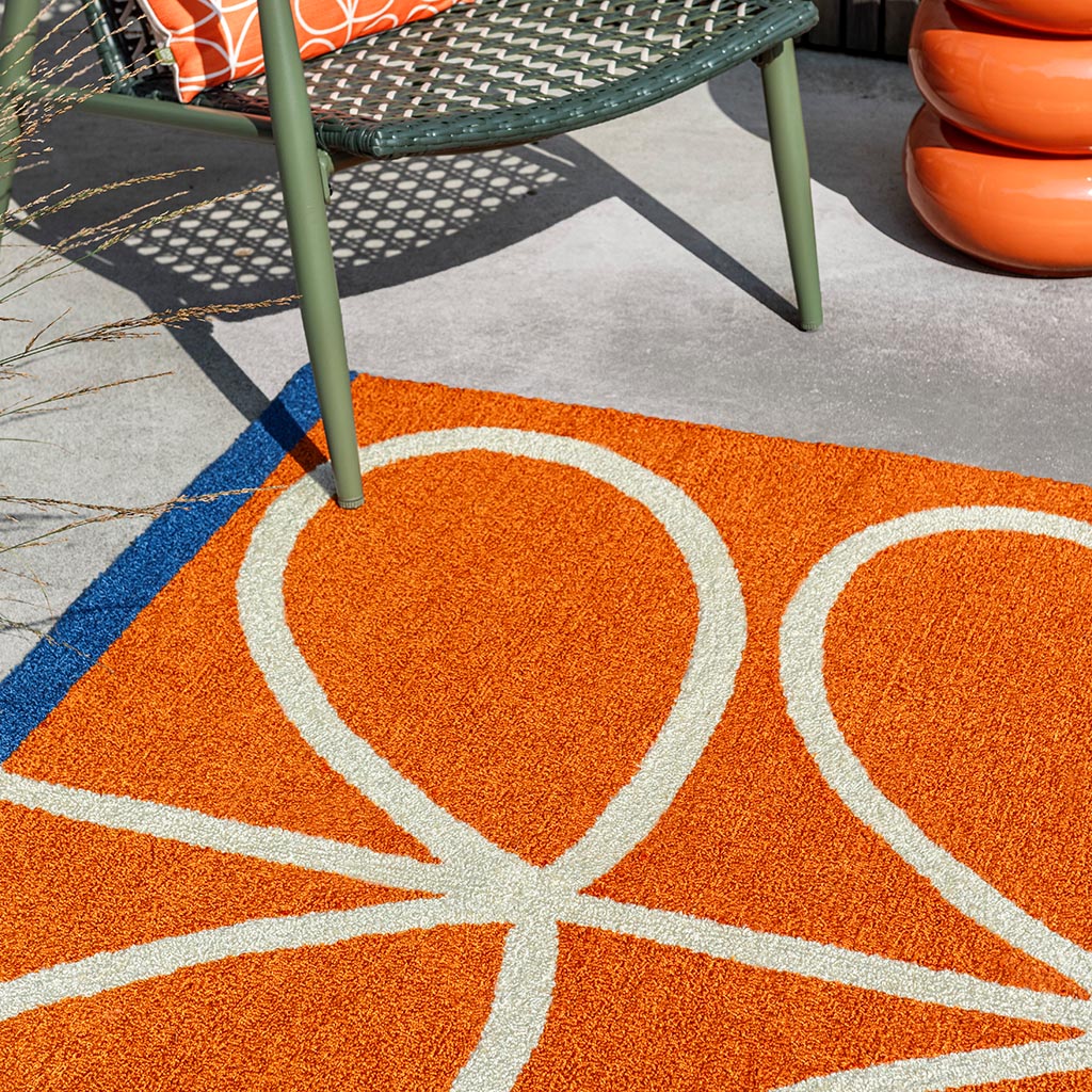 Linear Stem Orange Outdoor-Teppich | Größe: 200 x 280 cm