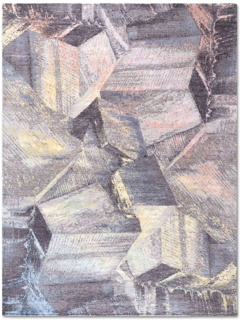 Brutalism PastelSun Hellgrau Teppich | Größe: 140 x 210 cm