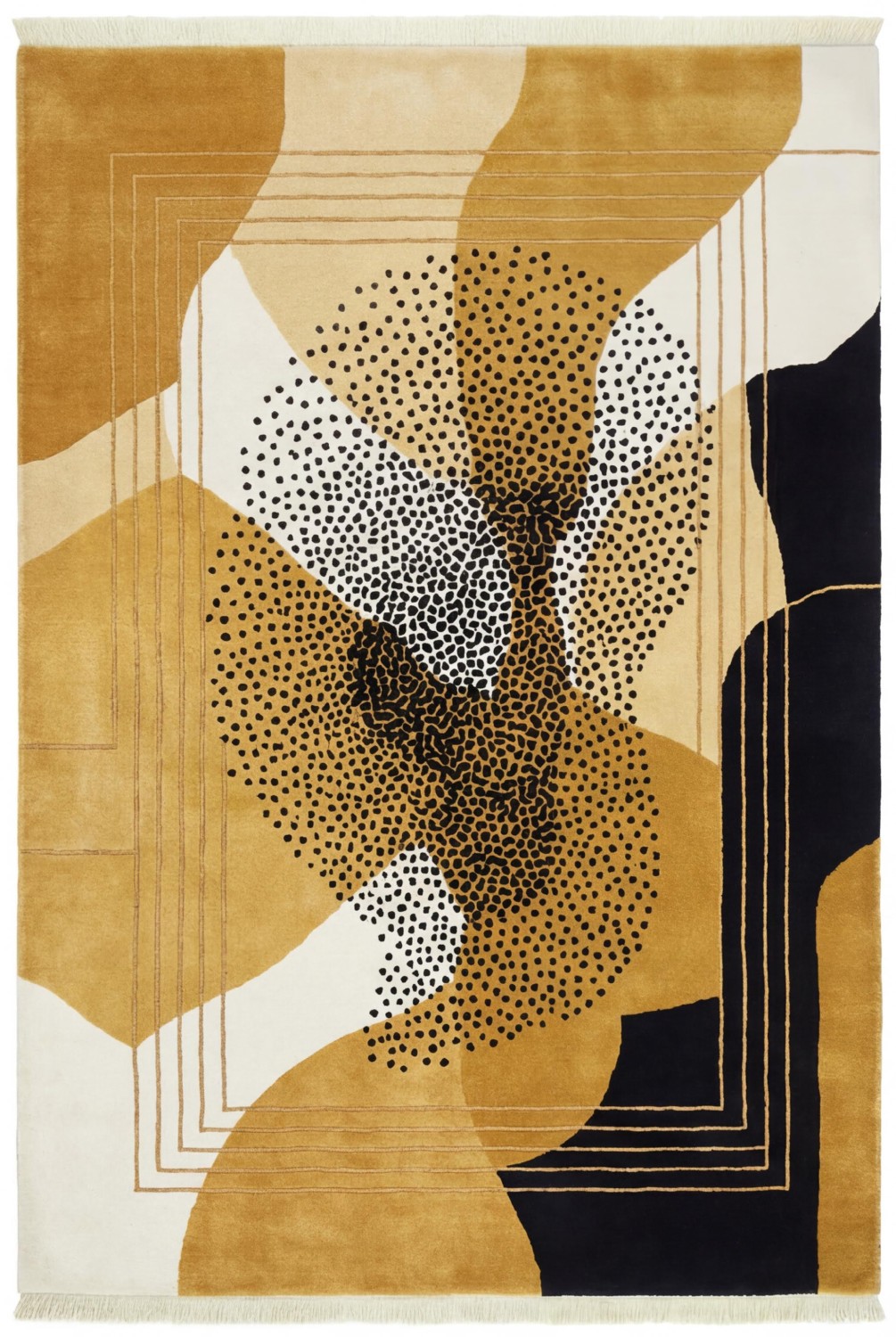 Abstract Figure Gold Teppich