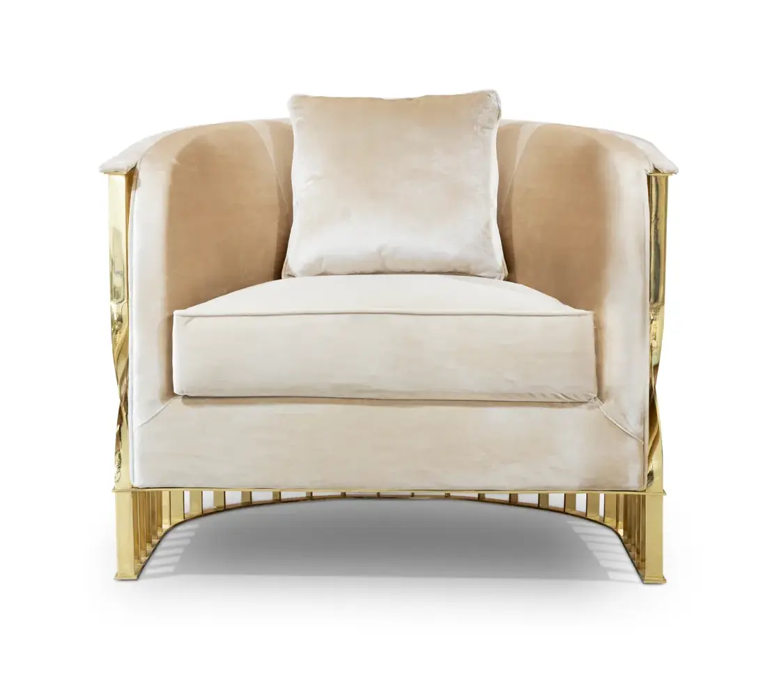 Solene Polierter Messing‑Sessel