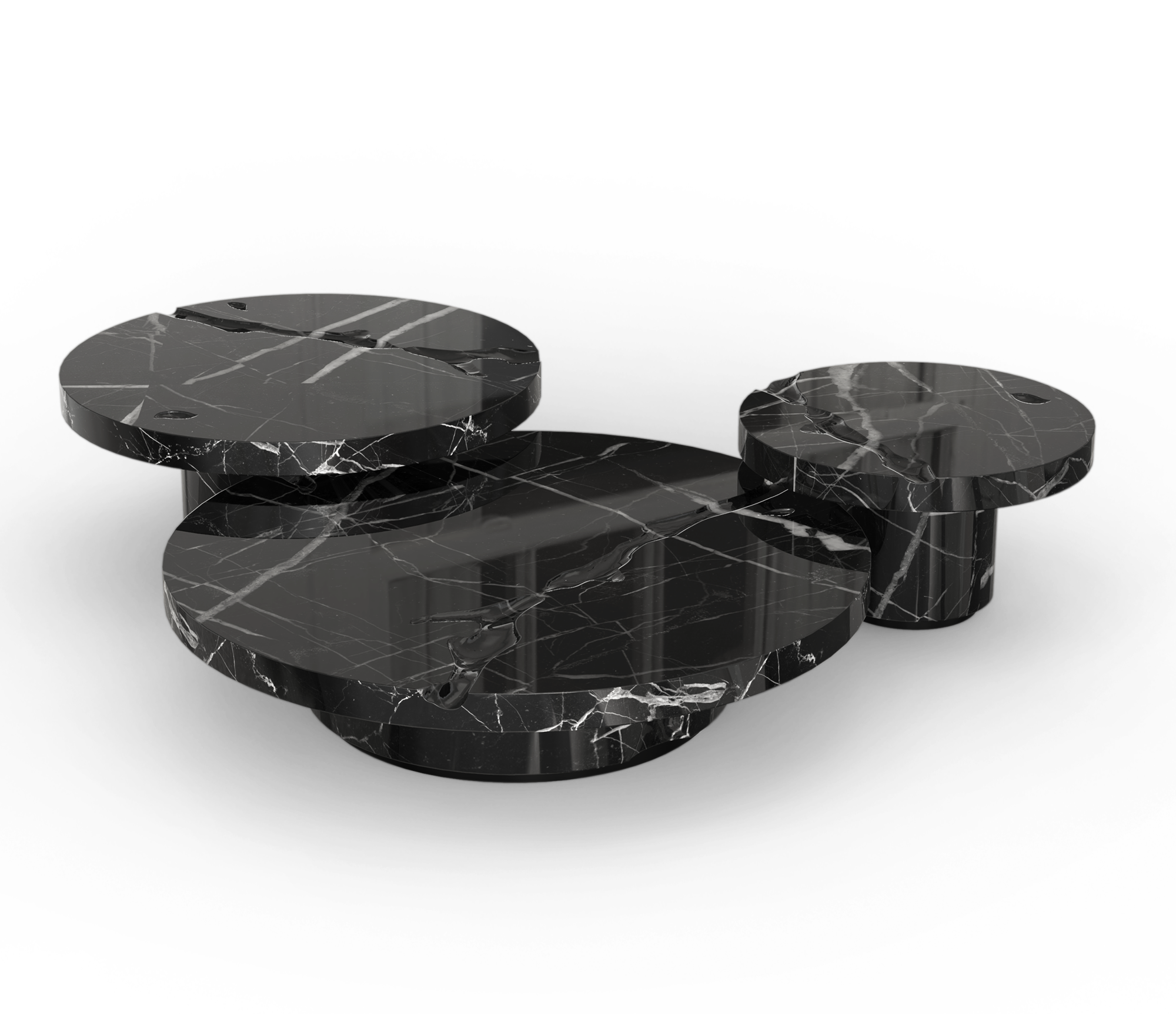 Dominion Nero Marquina 3‑teiliges Mitteltisch‑Set