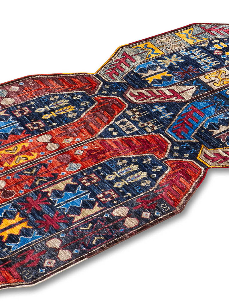 Multishape Color auf Dunkelblau 92 × 365 cm Teppich | Größe: 86 x 327 cm