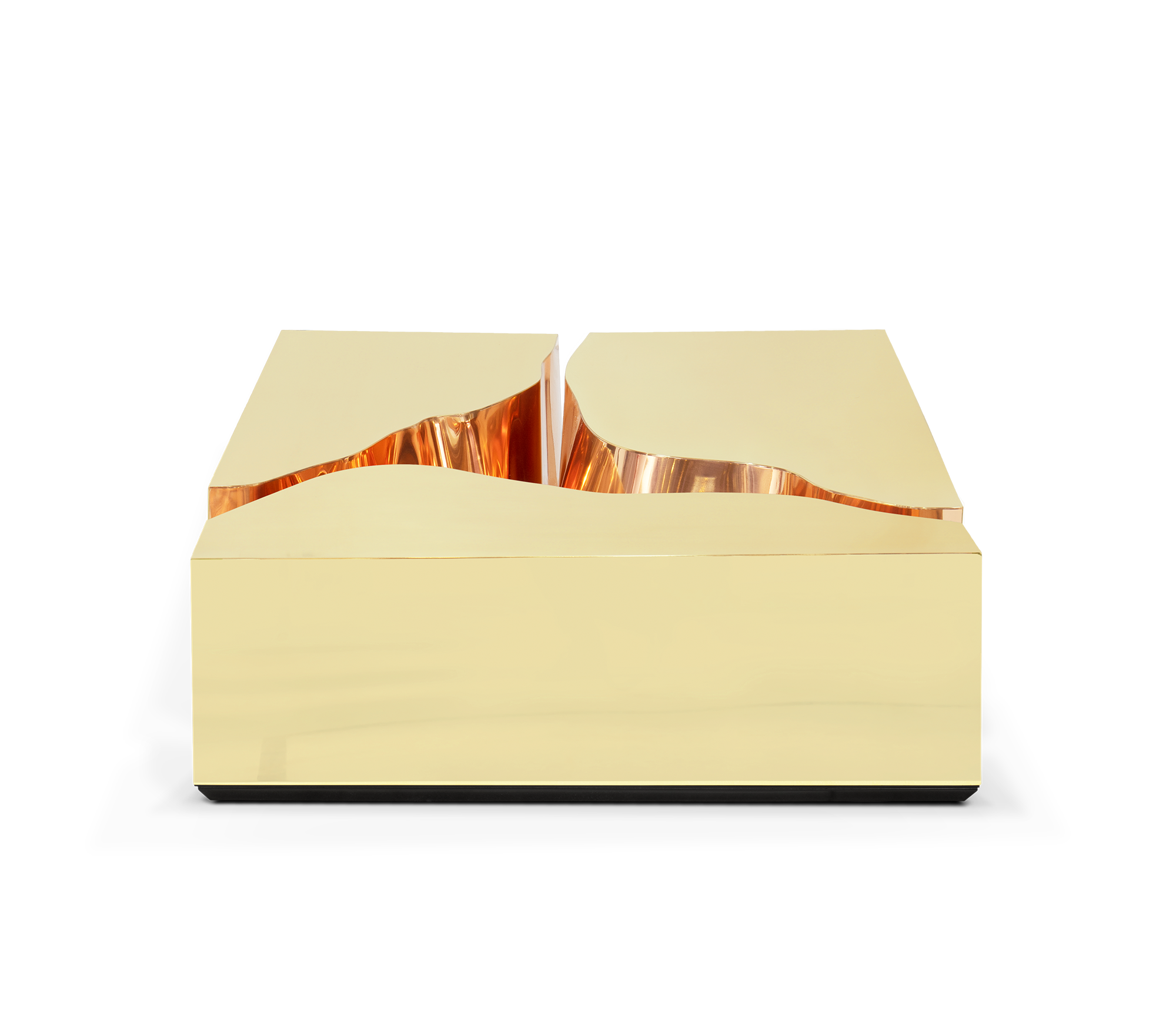 Fissure Gold‑Kupfer Couchtisch