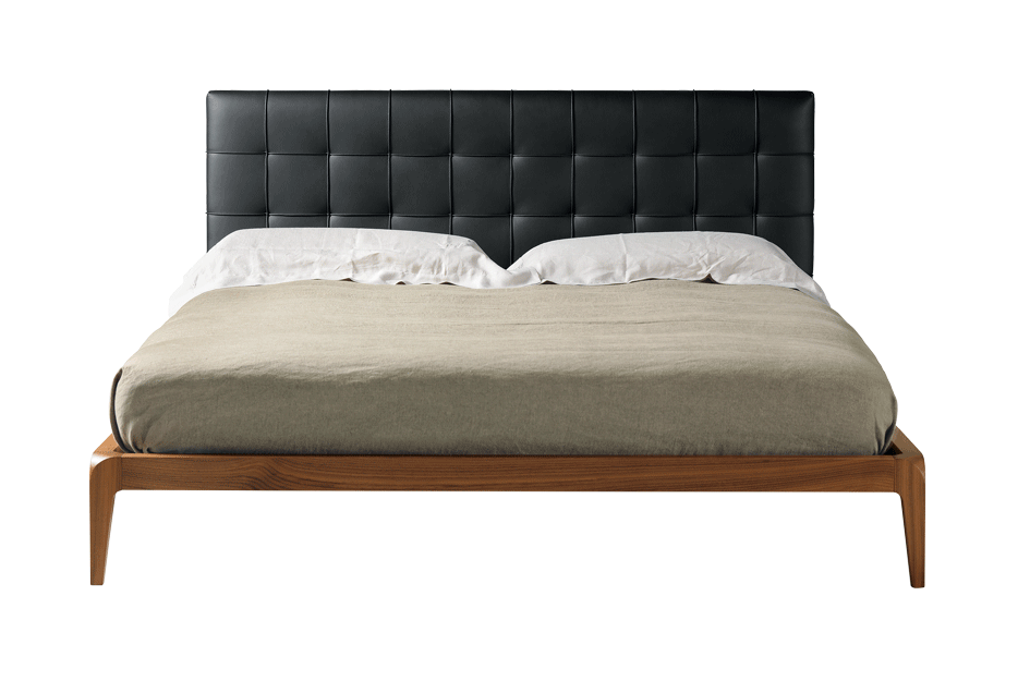 Signora Graues italienisches Bett | Farbe: Pelle Pandora 616