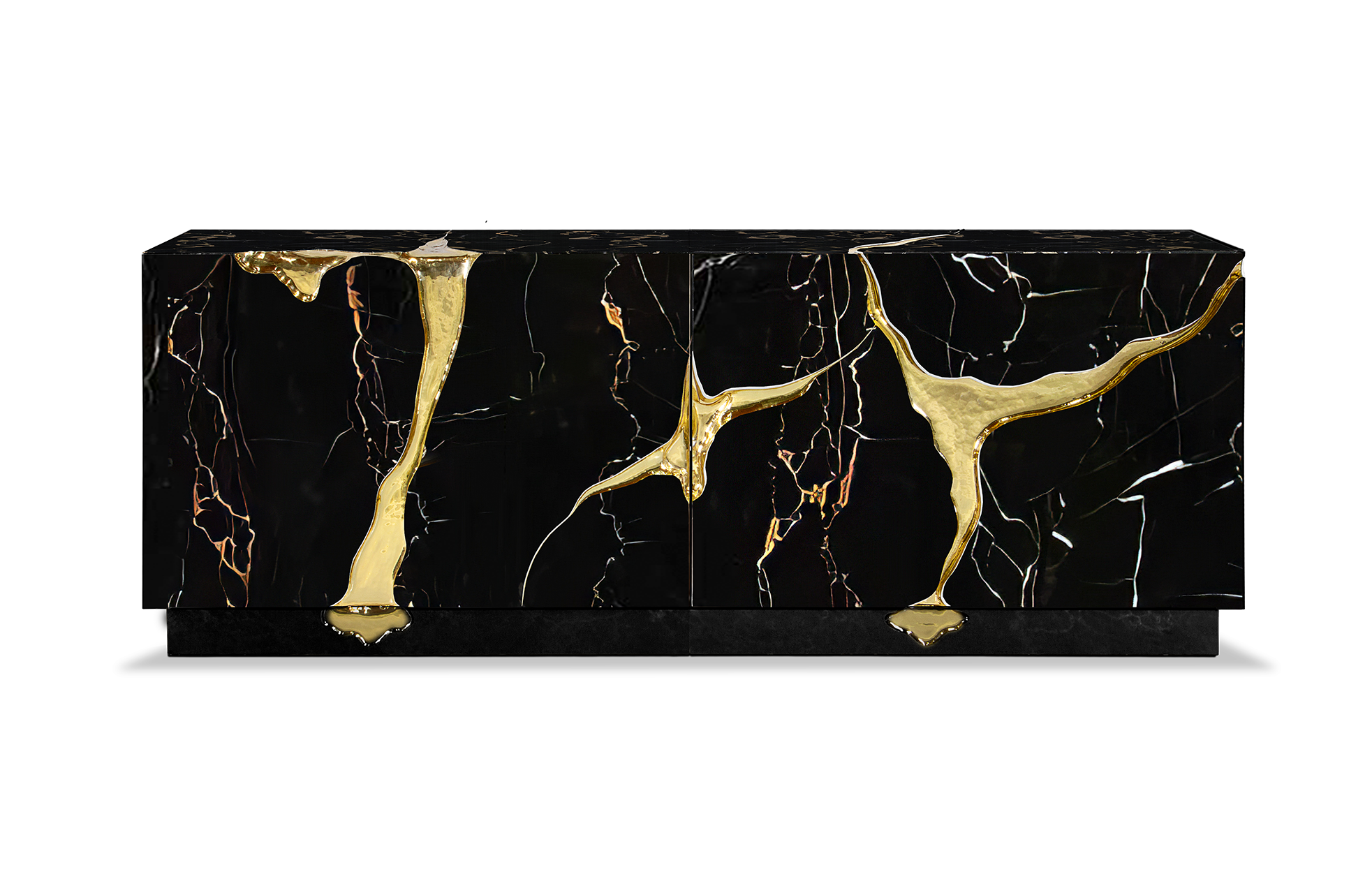 Schwarz‑Gold Opulentes Sideboard