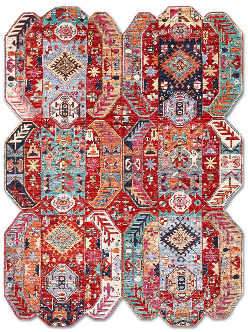 Multishape Color auf Rot 170 × 240 cm Teppich