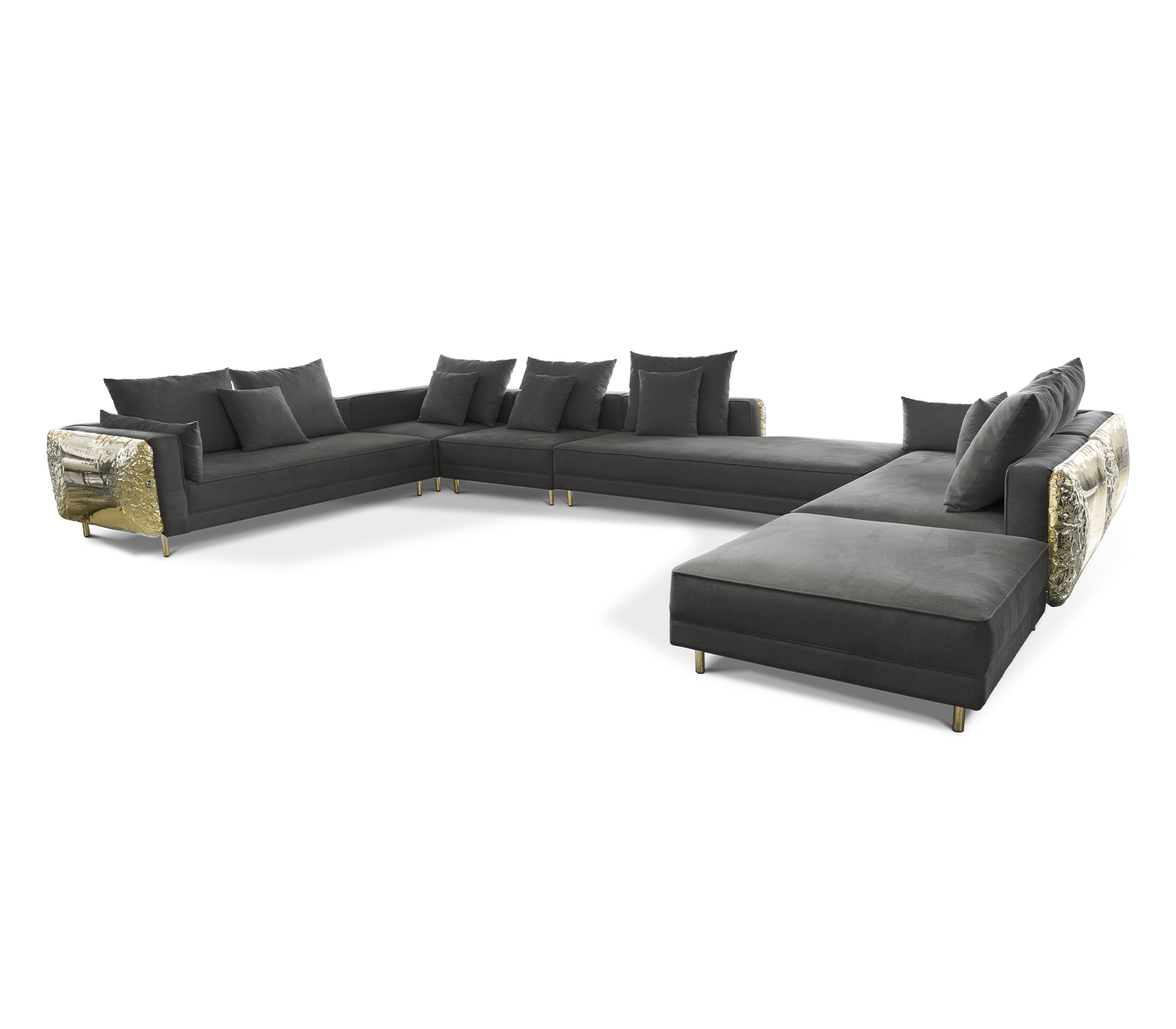 Imperia Schwarzes modulares Sofa