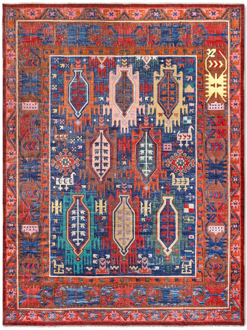 Flatweave Original auf Naturblau Teppich | Größe: 140 x 210 cm