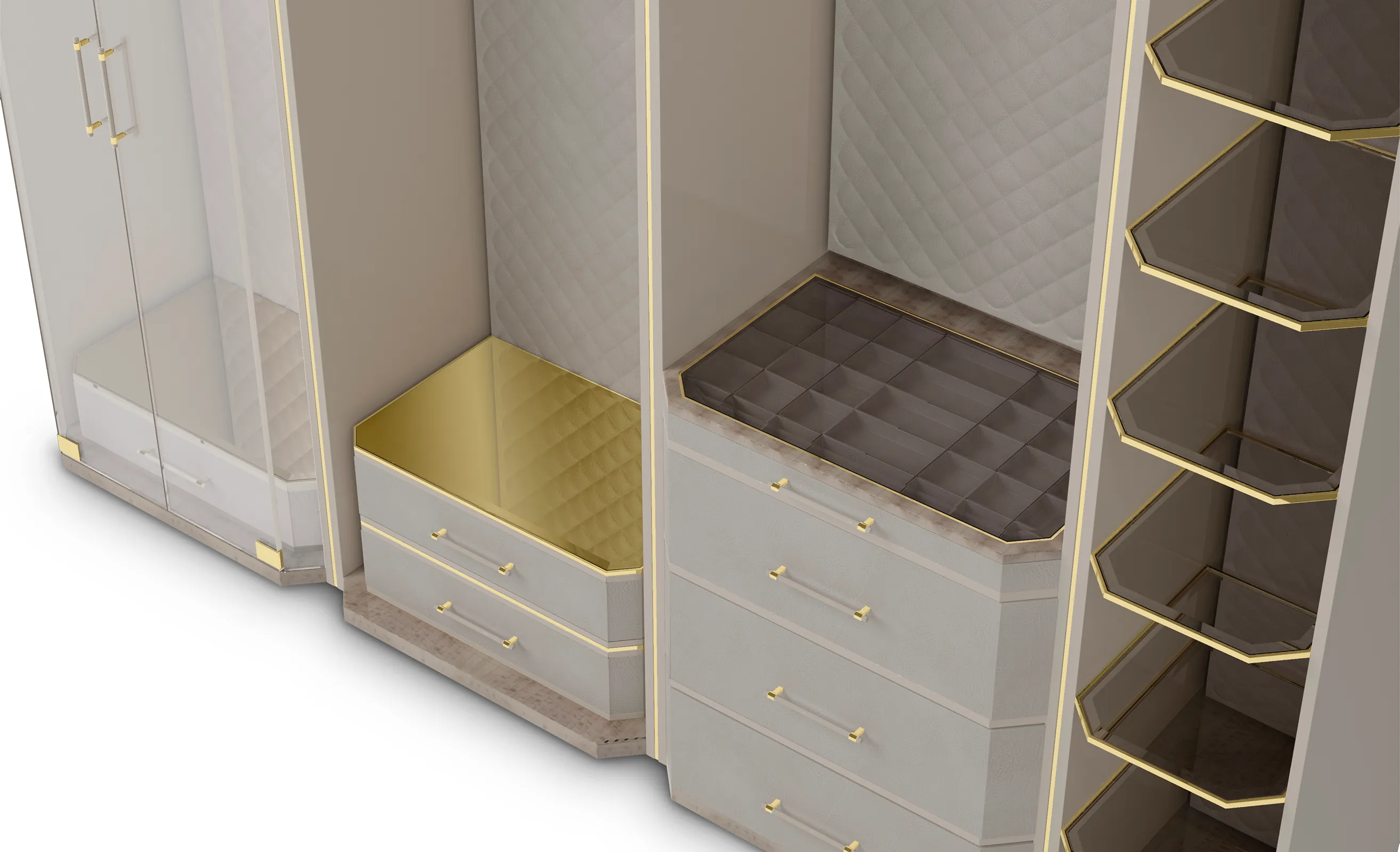 Cadence Beigefarbenes Schranksystem