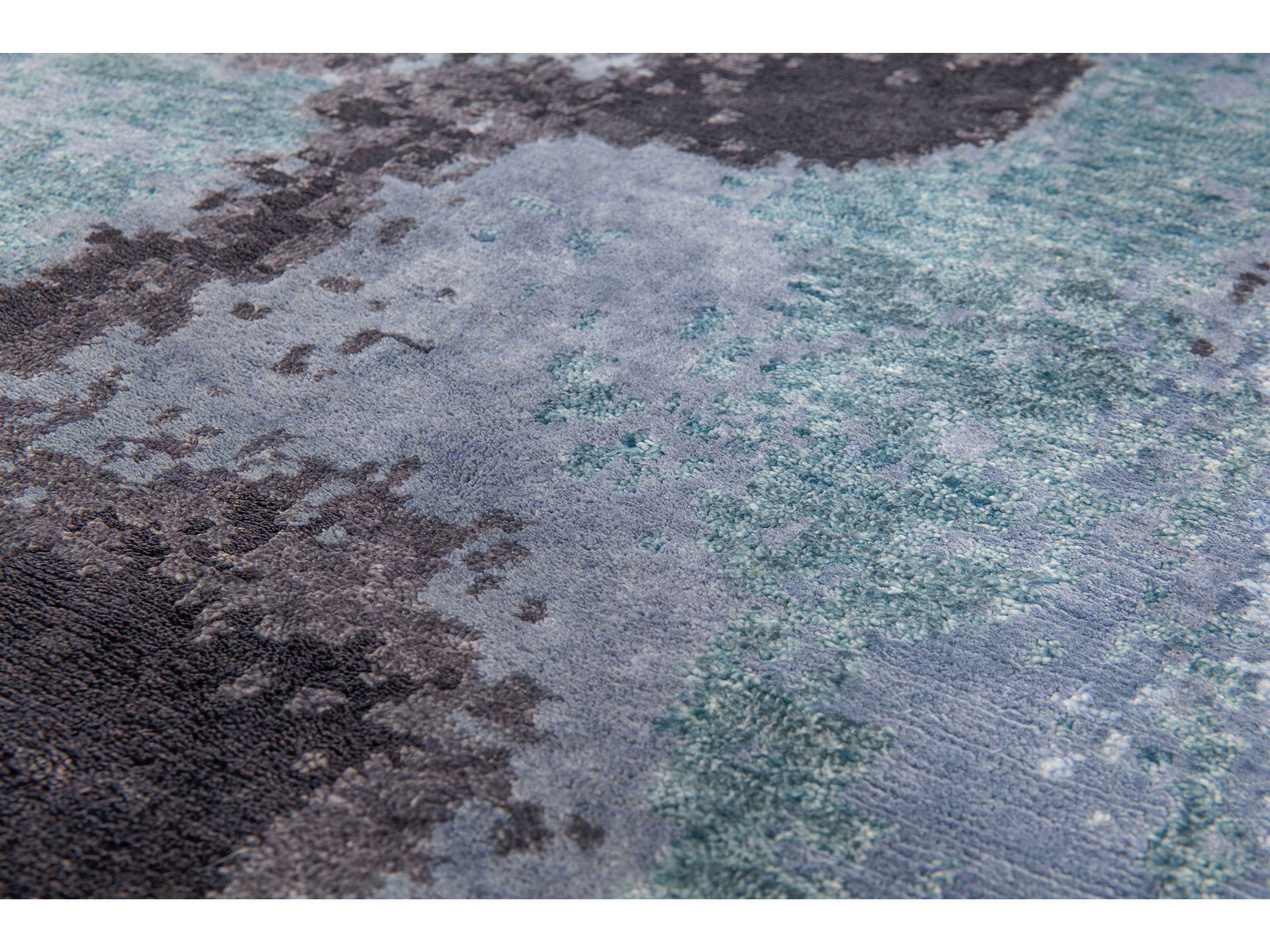 Handgeknüpfter Abstrakt Blau Teppich