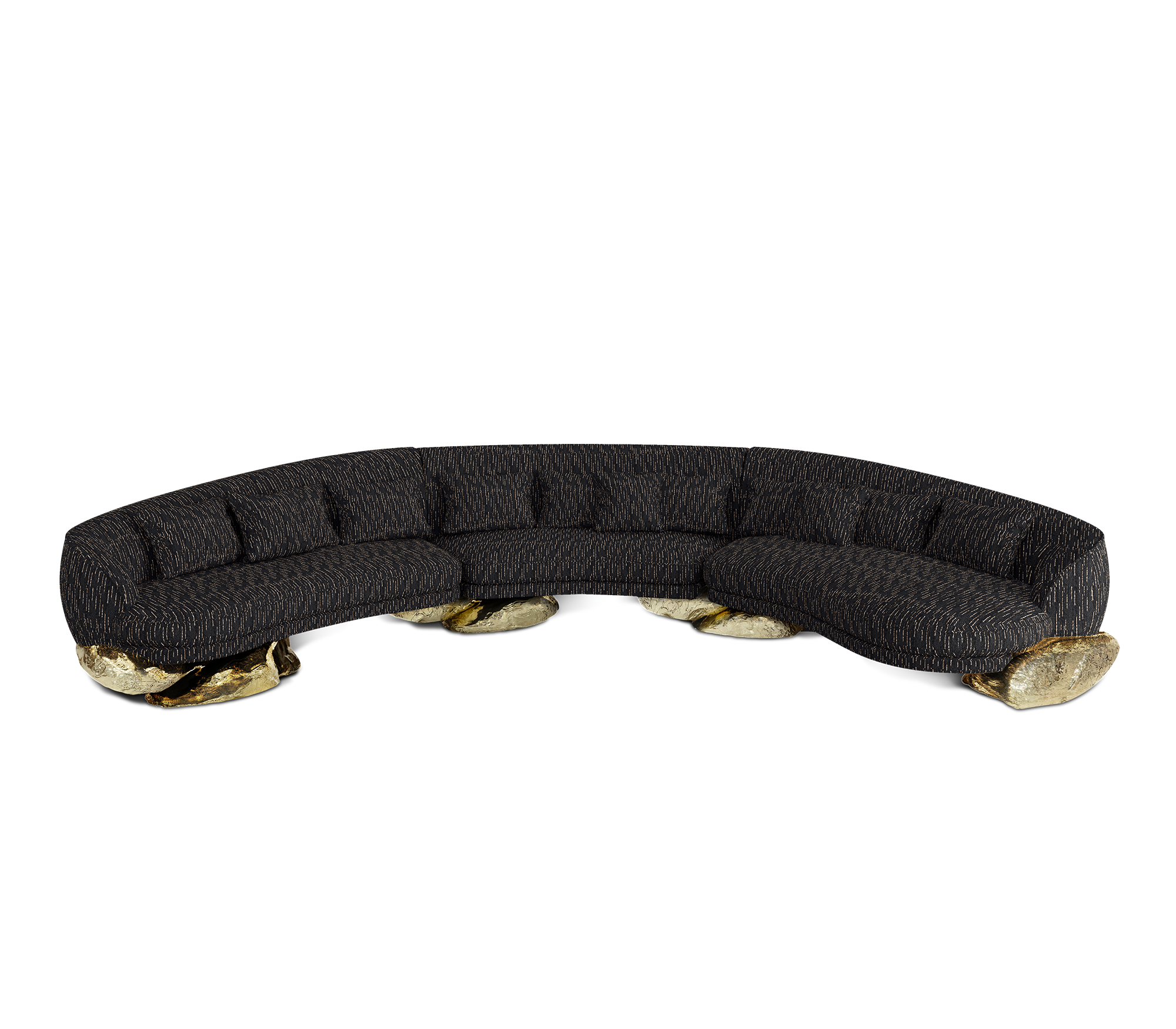 Angora Schwarzes gebogenes Sofa