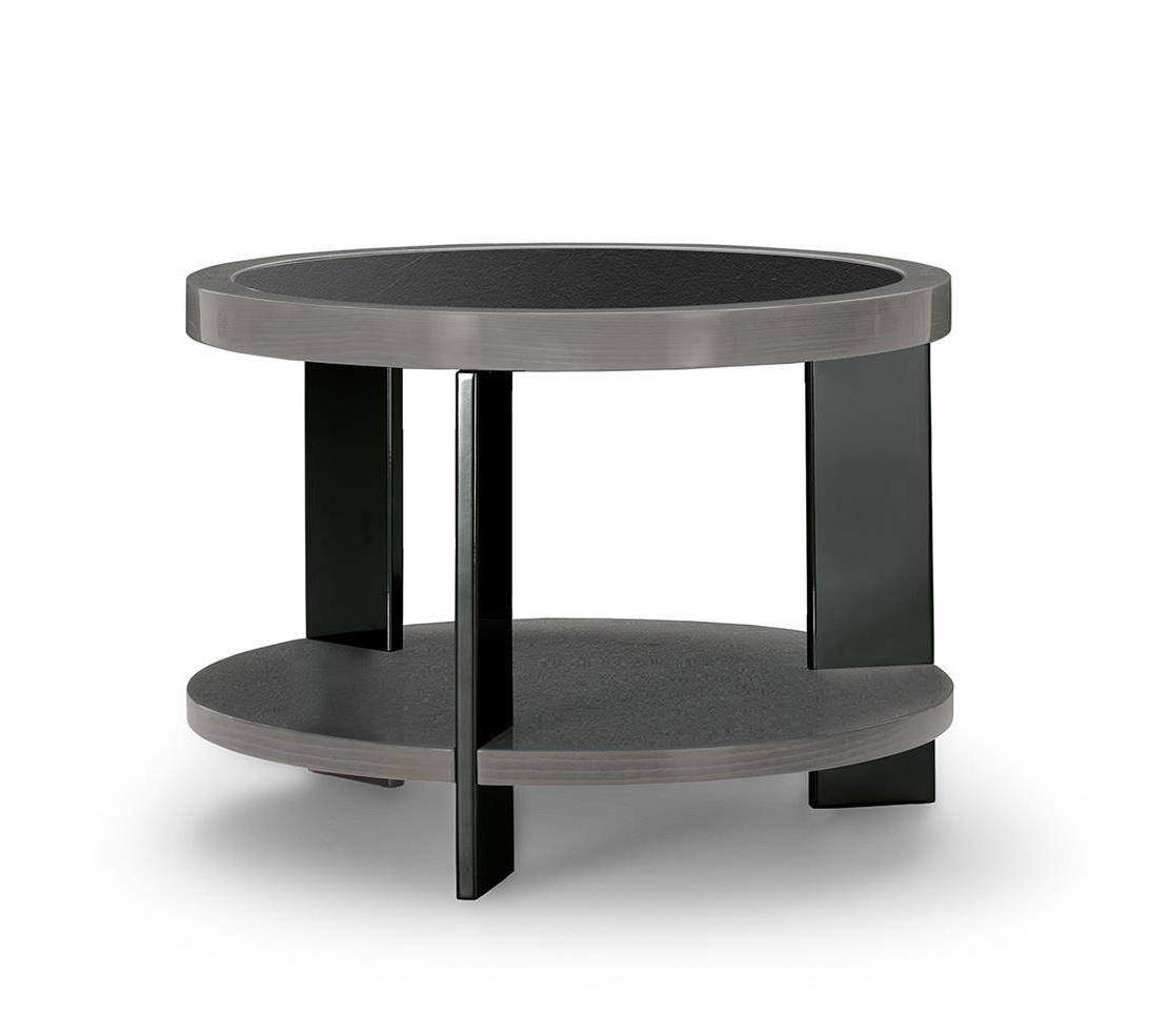 Schwarzer runder Couchtisch