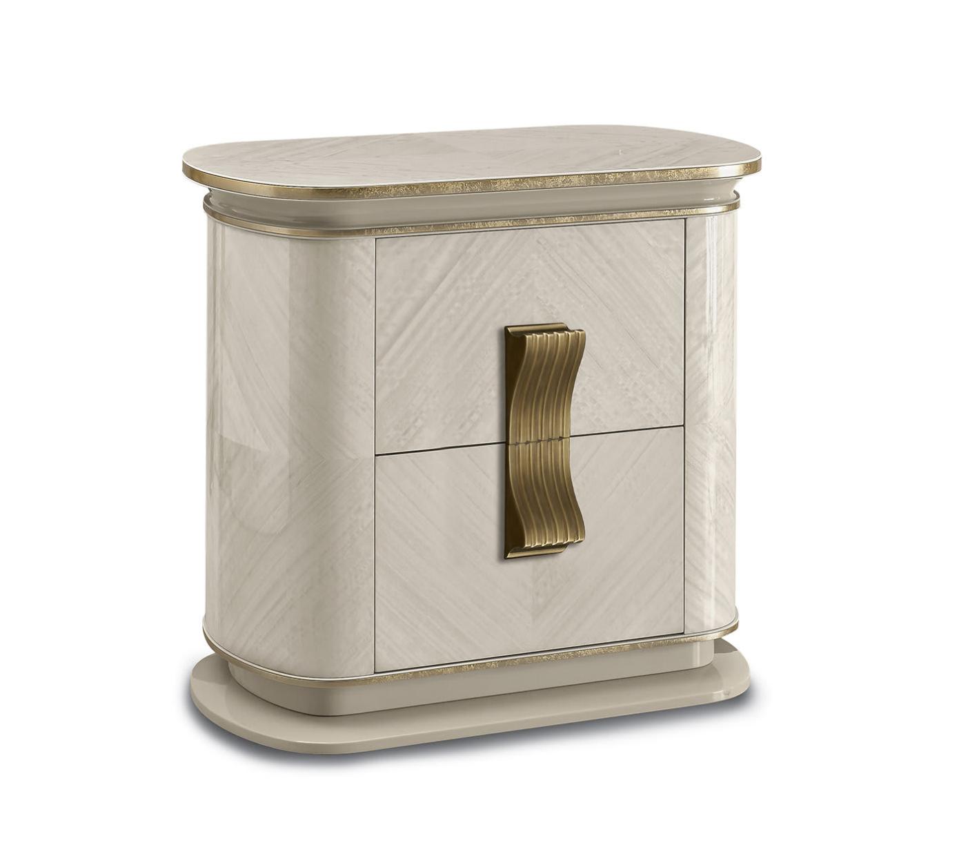 Dilan Weiß‑Gold Nachttisch
