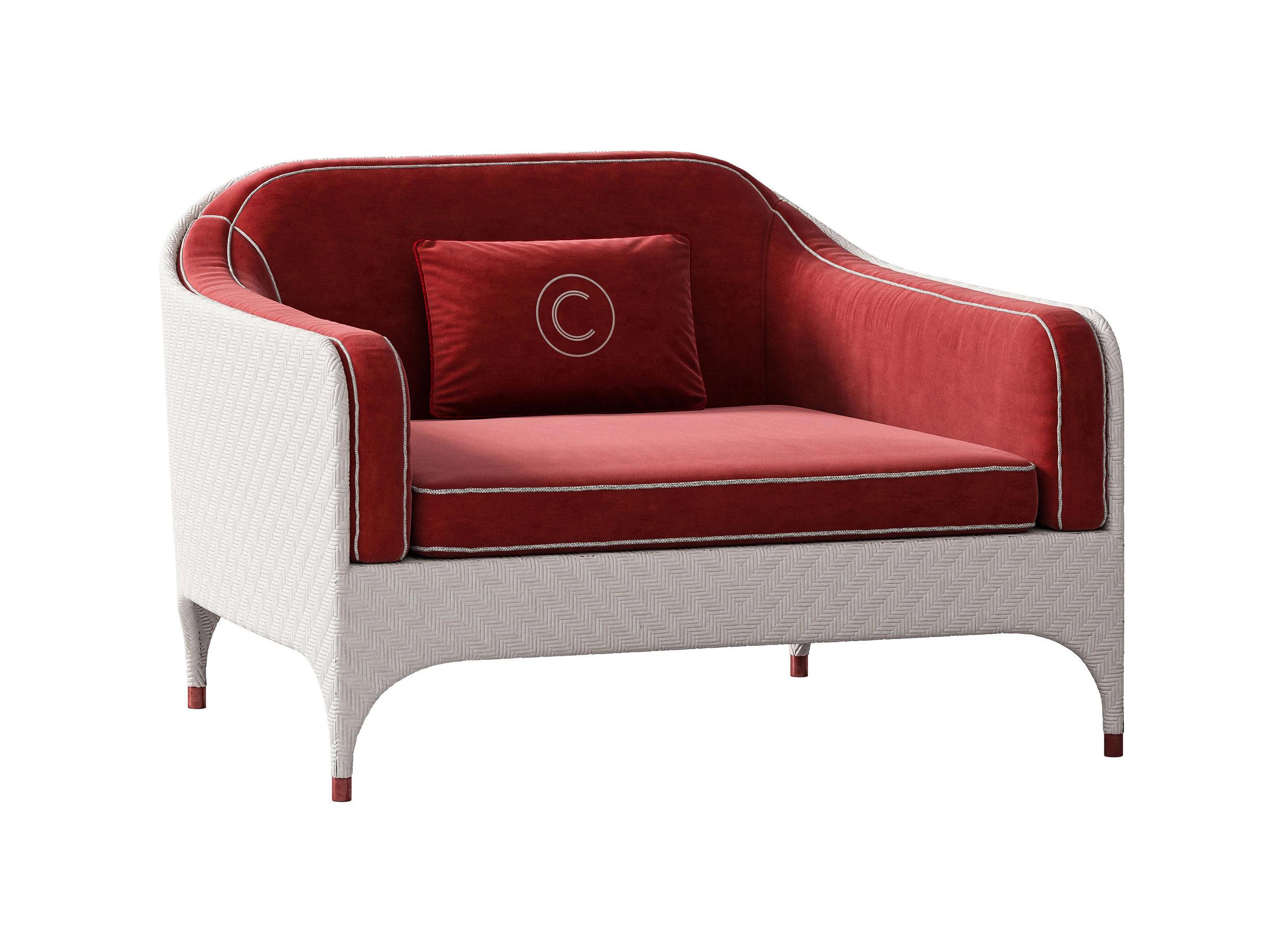 Breiter Outdoor‑Sessel mit Polstern