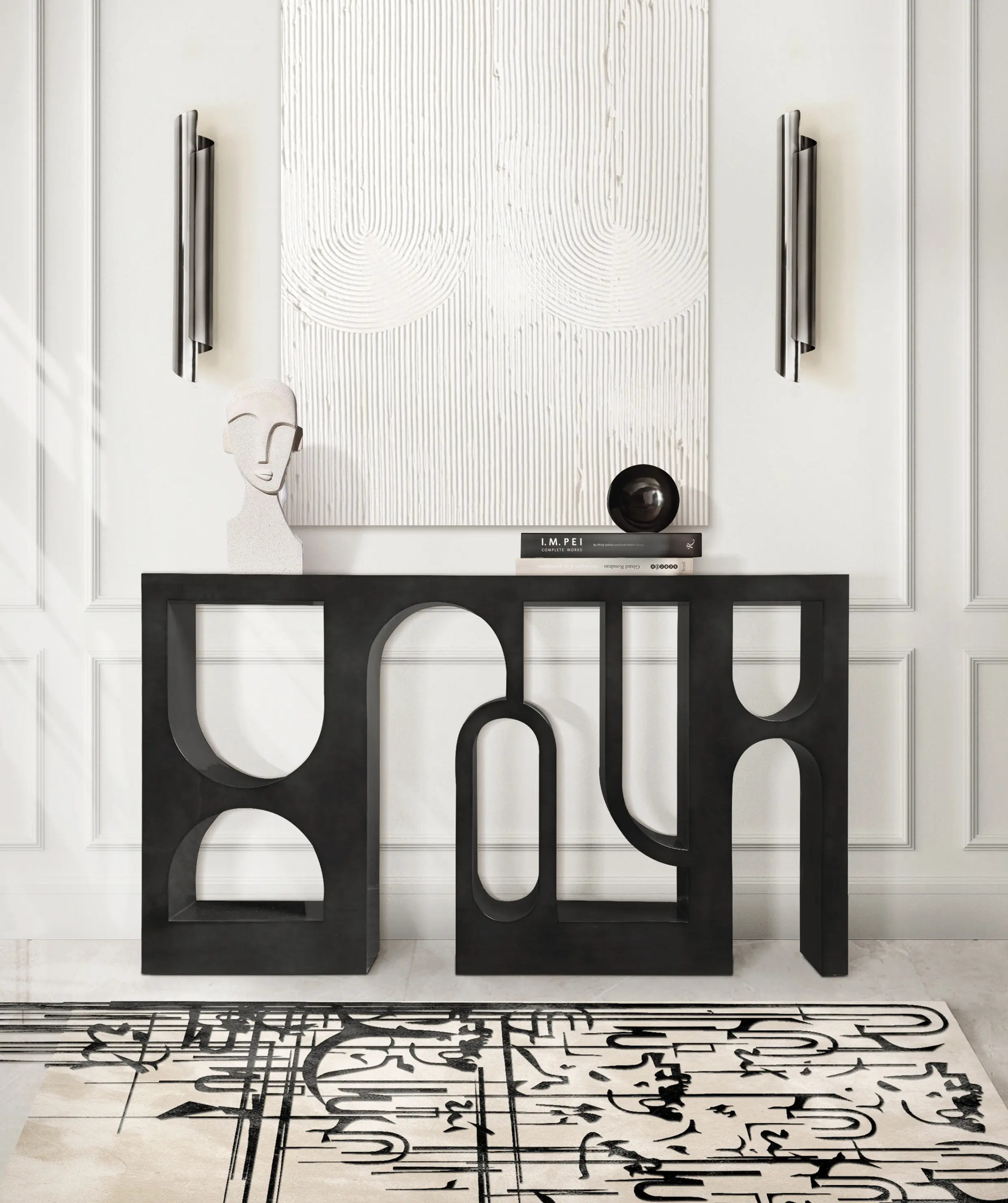 Hochglanz-Schwarzer Premium-Konsolentisch