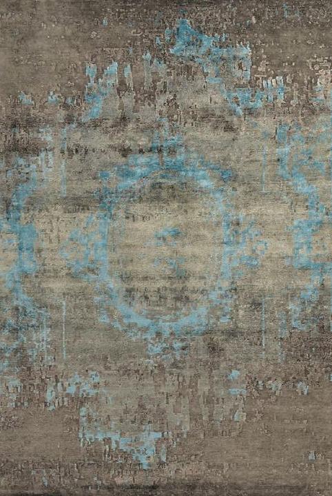 Handgeknüpfter Bambusseide Indischer Teppich