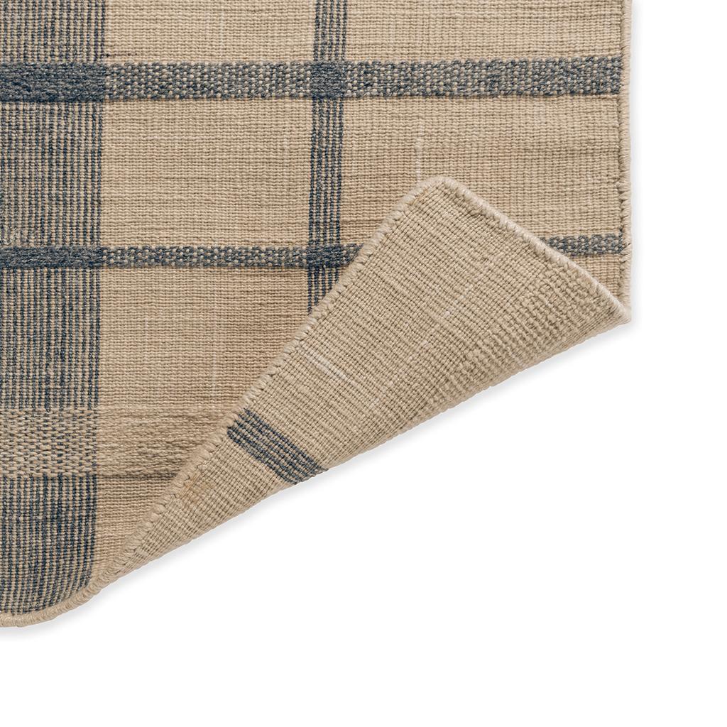 Zona Jeansblau Check Outdoor 497408 Teppich | Größe: 140 x 200 cm