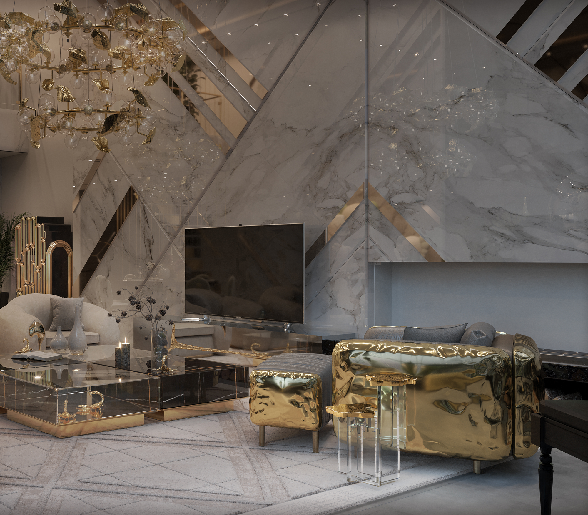 Orion Gold‑Beistelltisch