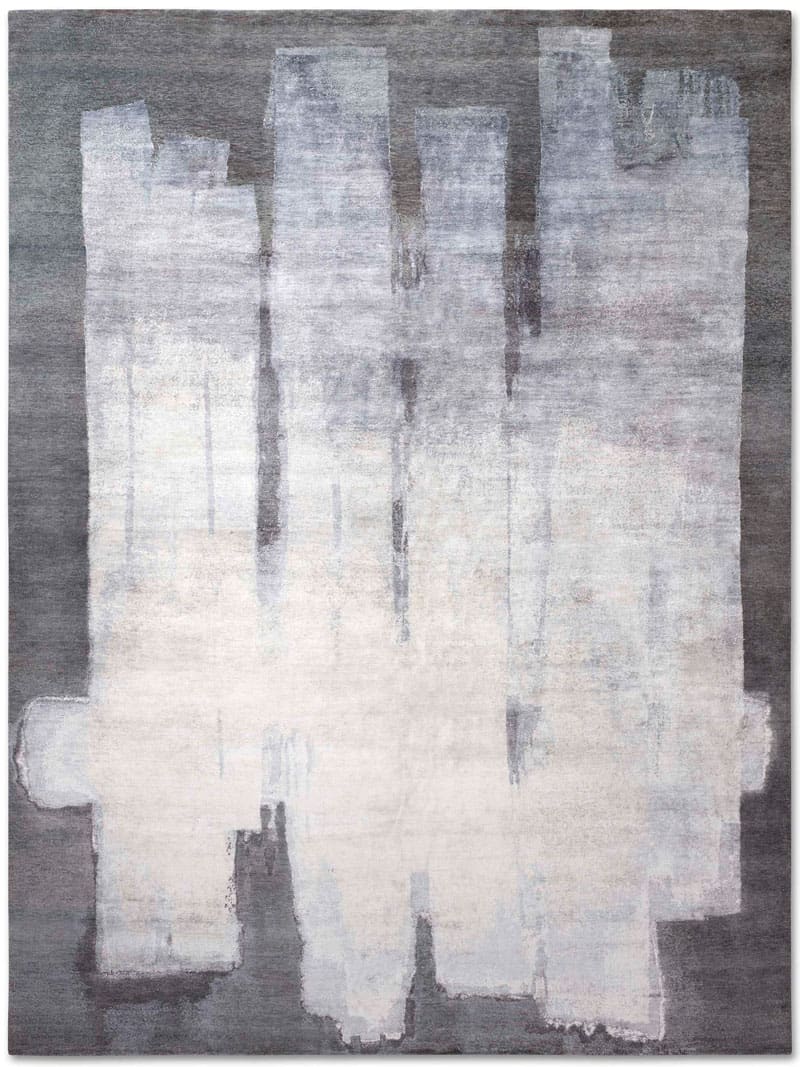 Silver Grey auf Dunkelgrau Teppich | Größe: 365 x 457 cm