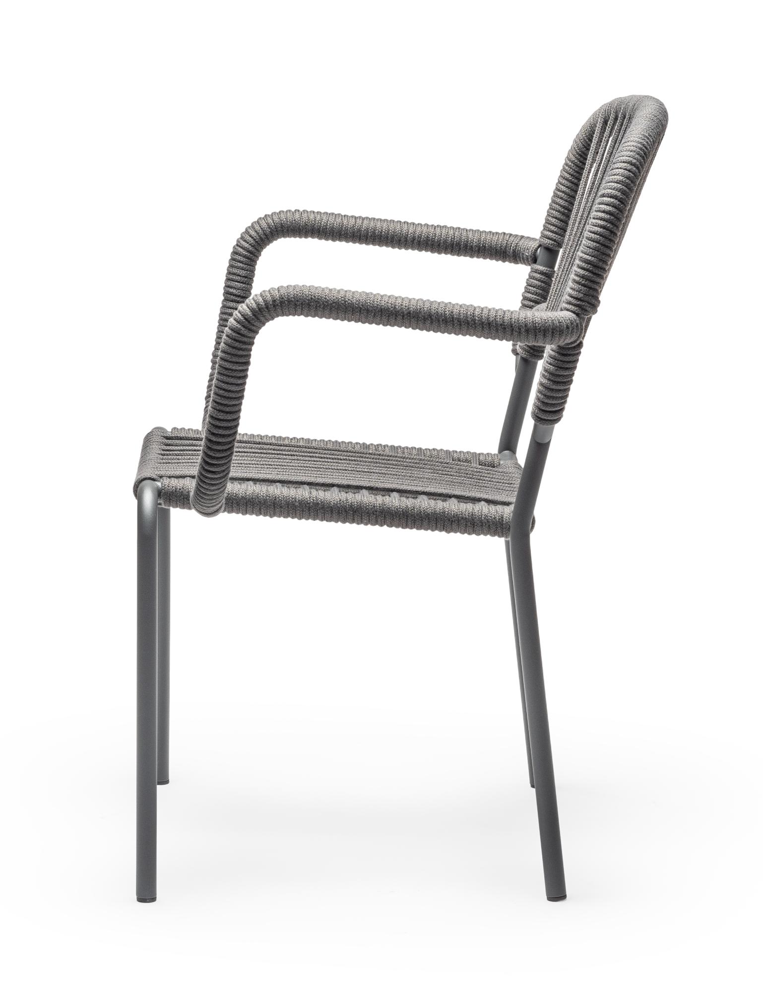 Moyo Grauer Outdoor-Stuhl (3er-Set)