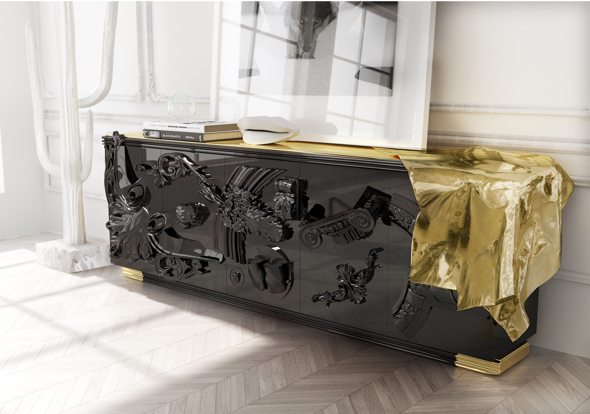 Valiant Schwarzes Sideboard