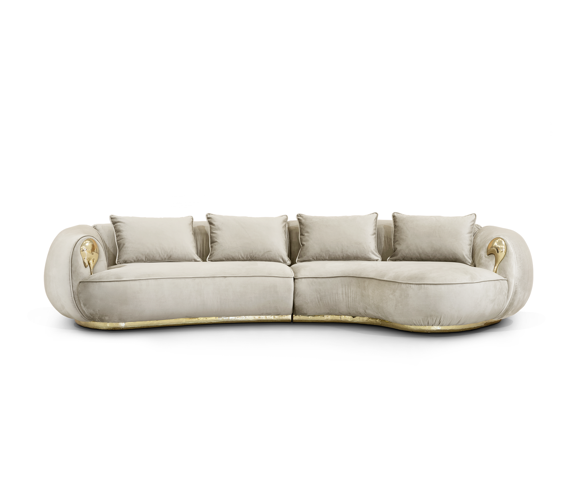 Solara Creme‑Gebogenes Luxussofa