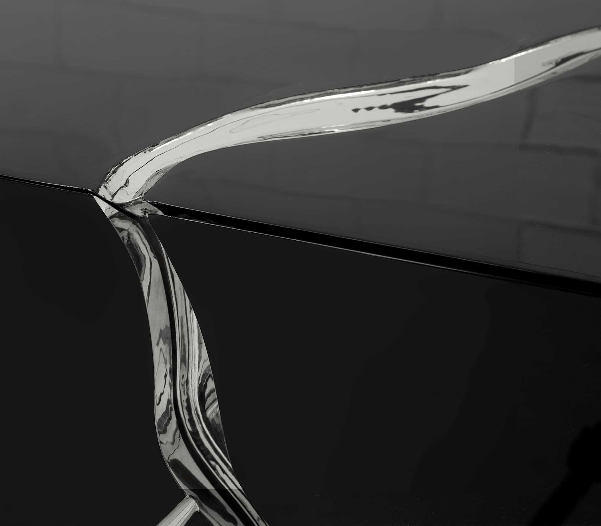 Fissure Silber‑Schwarz Sideboard