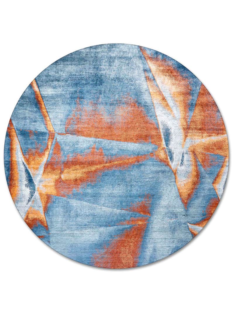 Rund Cyan Copper Teppich
