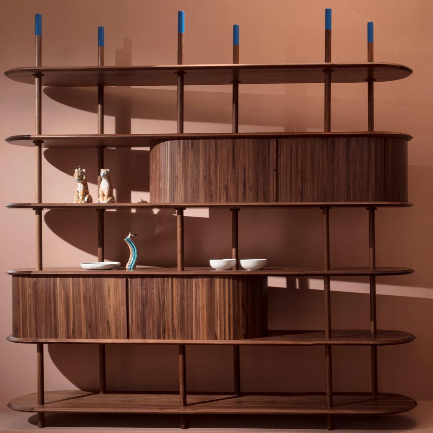 Modernes modulares Canaletto-Nussbaum-Bücherregal