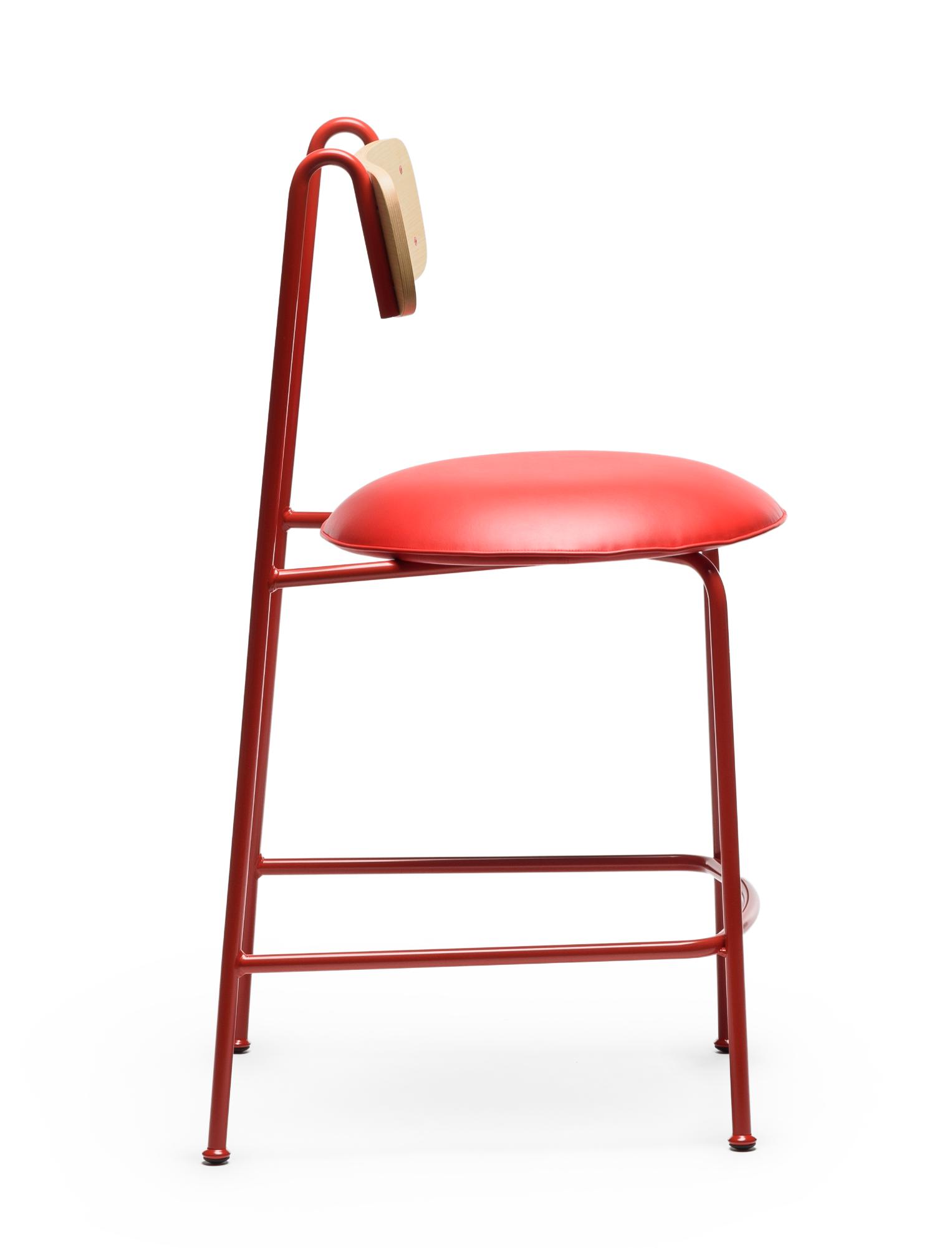 Lena SG-65 Roter Eschenholz-Barhocker