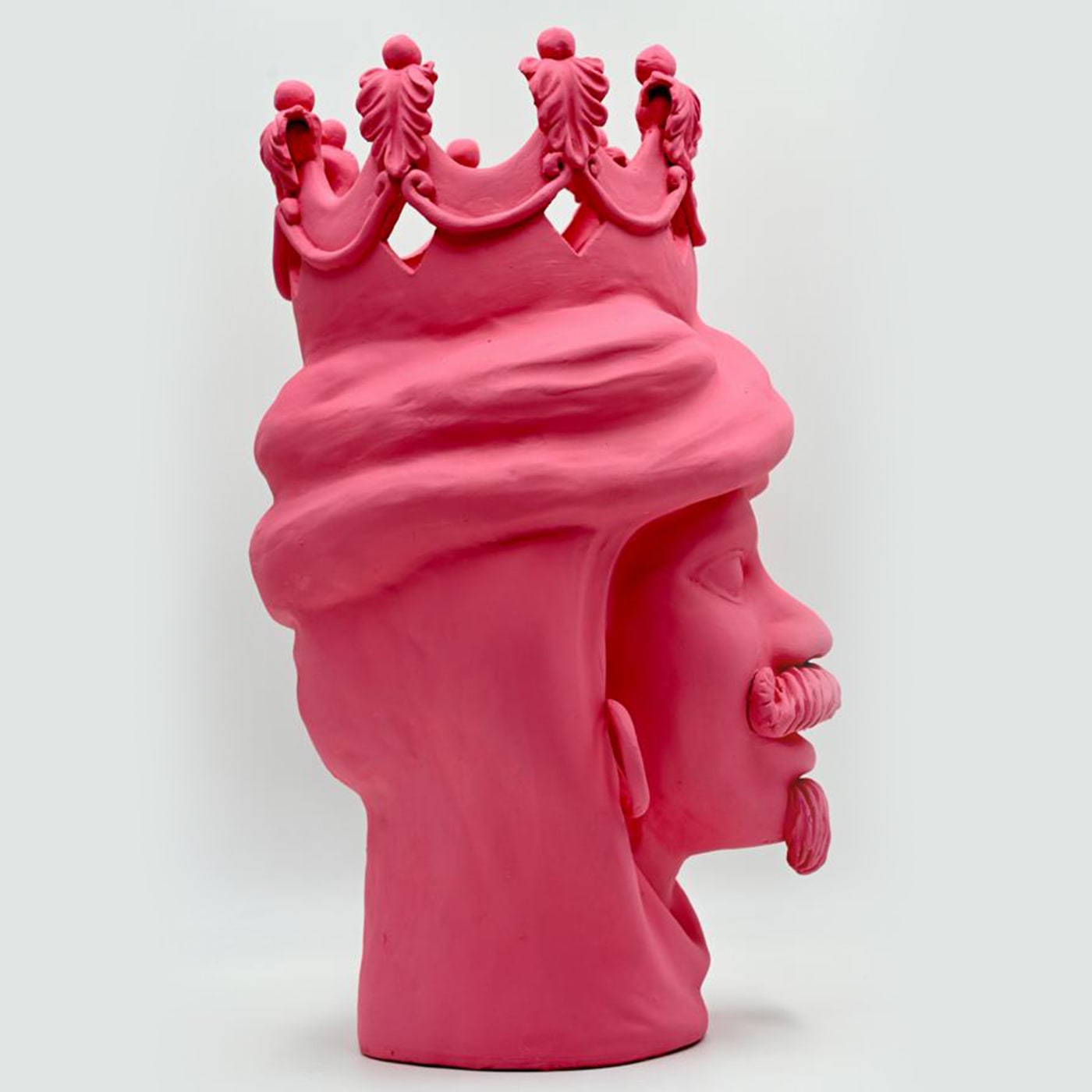 Maure‑Kopf rosa Skulptur
