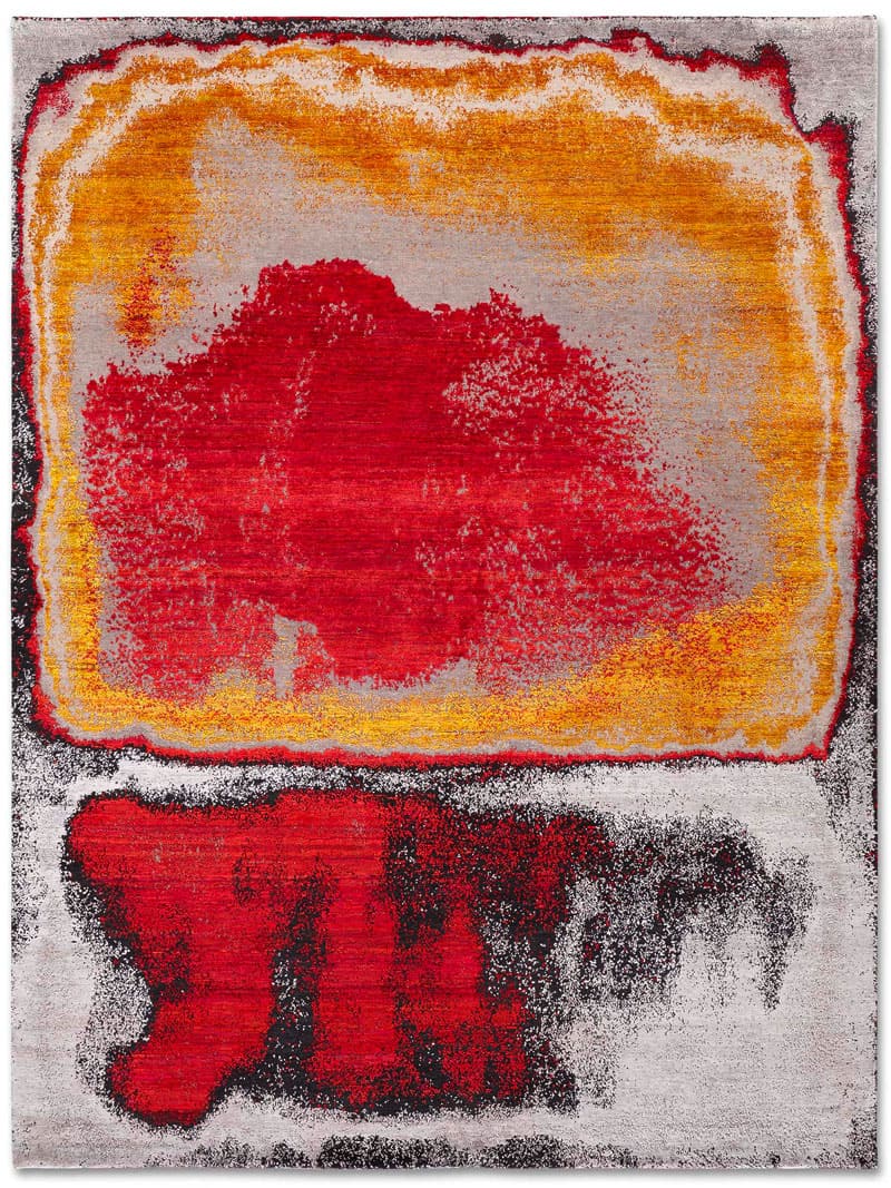 Red Sunset auf Grau Teppich | Größe: 140 x 210 cm