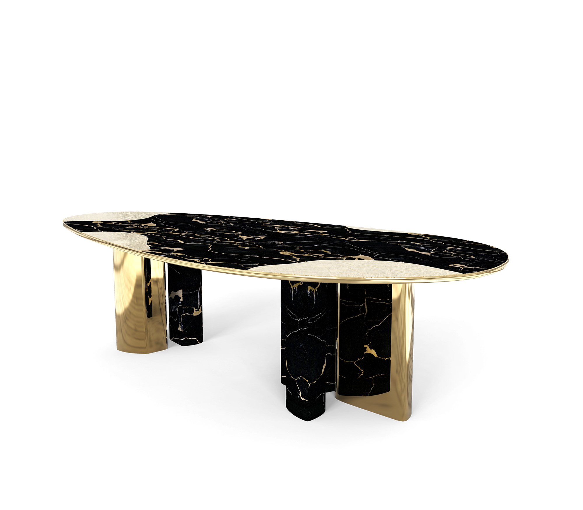 Athena Portoro Marmor & Gold Esstisch