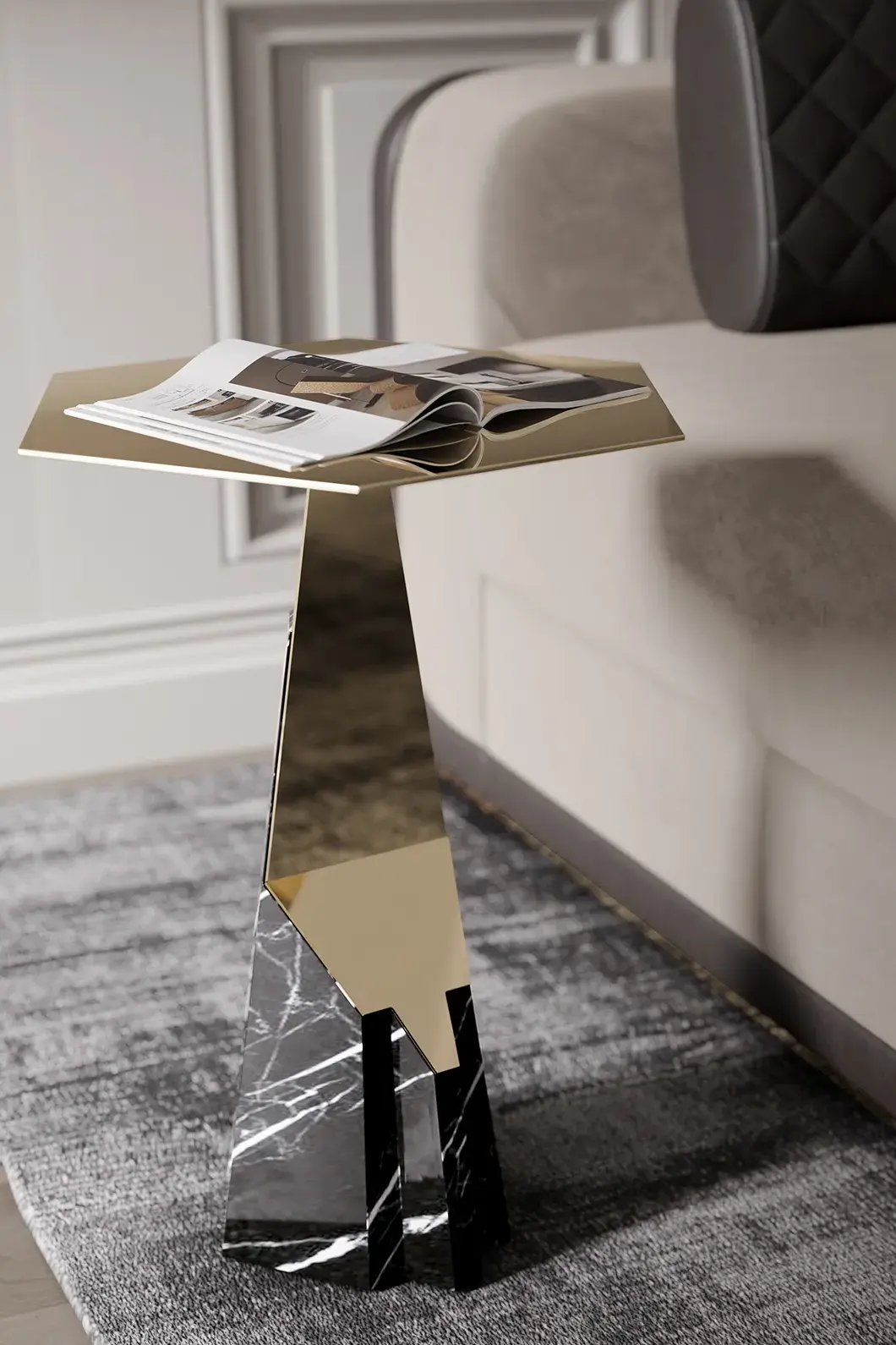 Halo Schwarzer Beistelltisch - 3