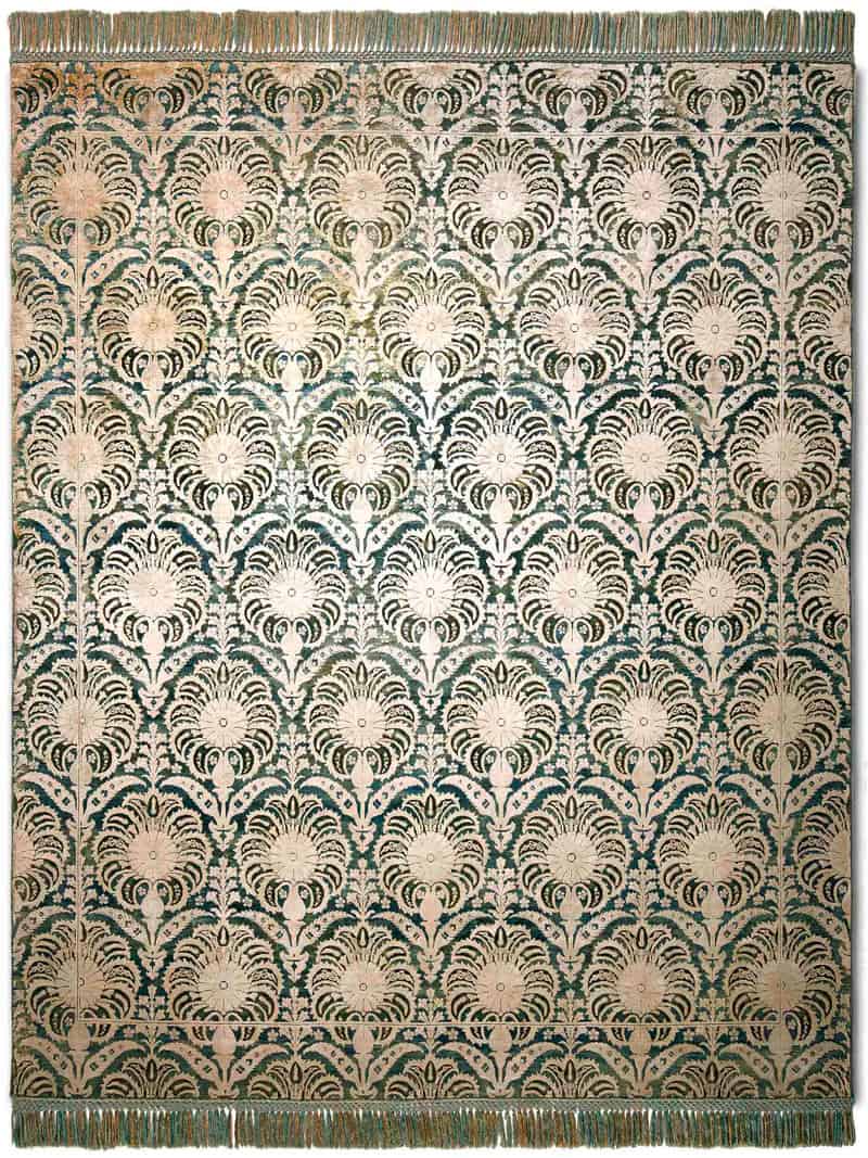 Ferdinand Gold auf Grünmix Teppich | Größe: 250 x 300 cm