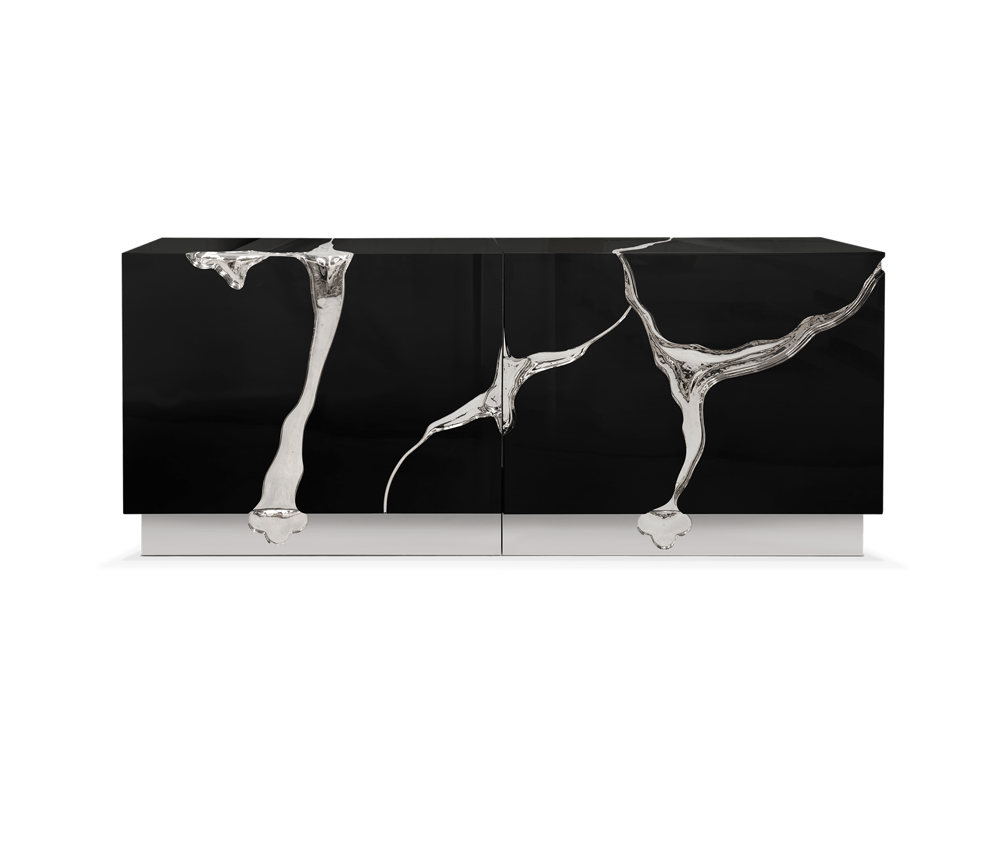 Fissure Silber‑Schwarz Sideboard