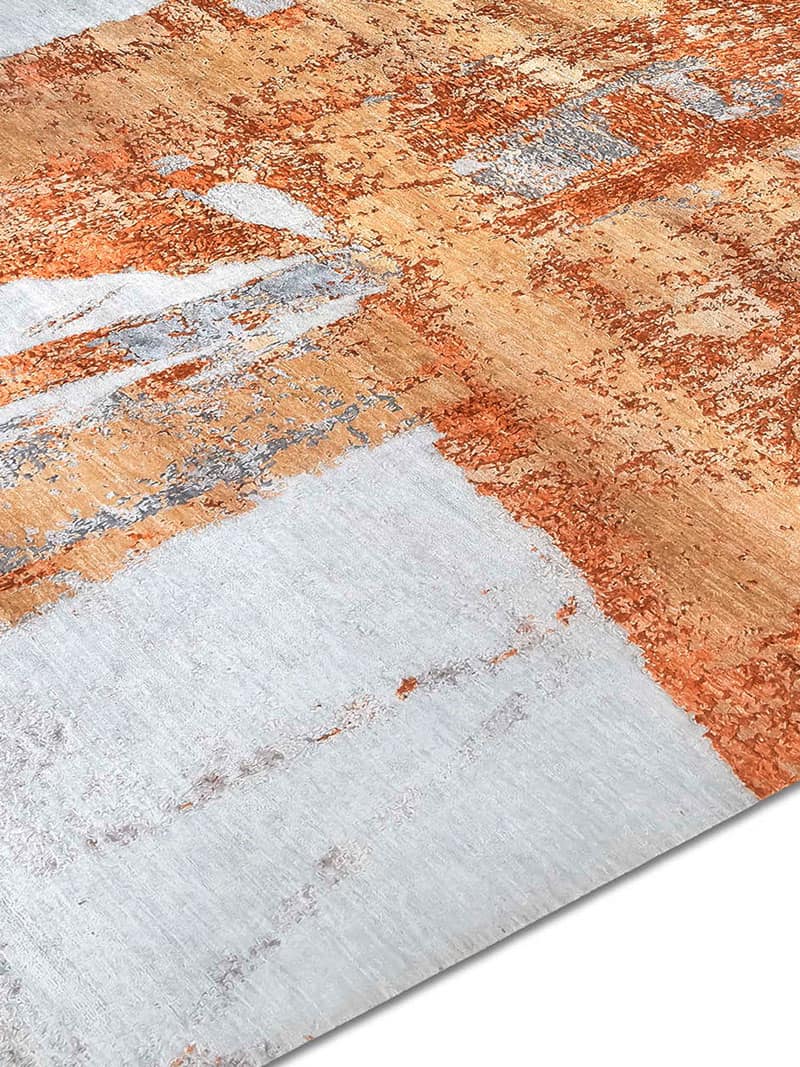 Rust auf Hellgrau Teppich | Größe: 305 x 427 cm