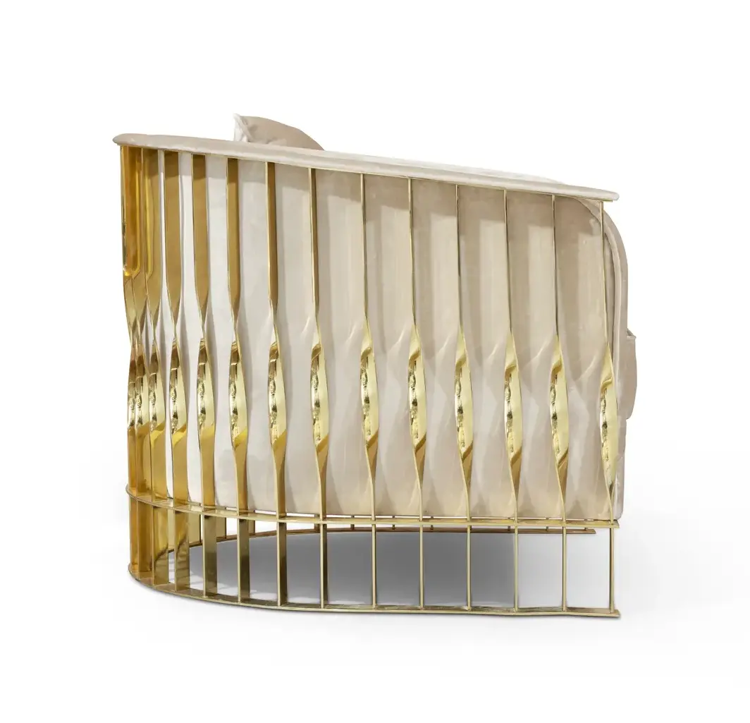 Solene Polierter Messing‑Sessel