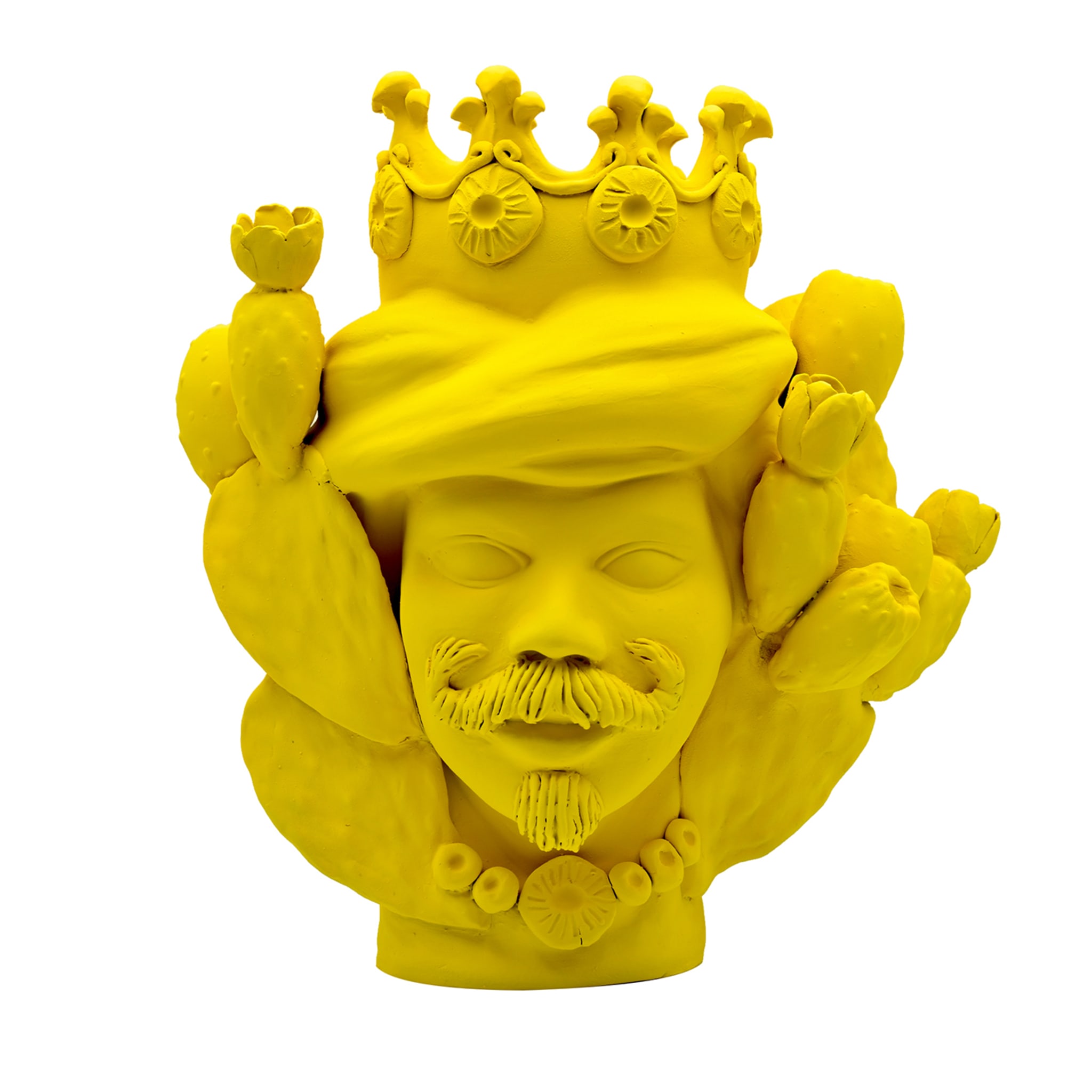 Maure‑Kopf gelb matt Skulptur