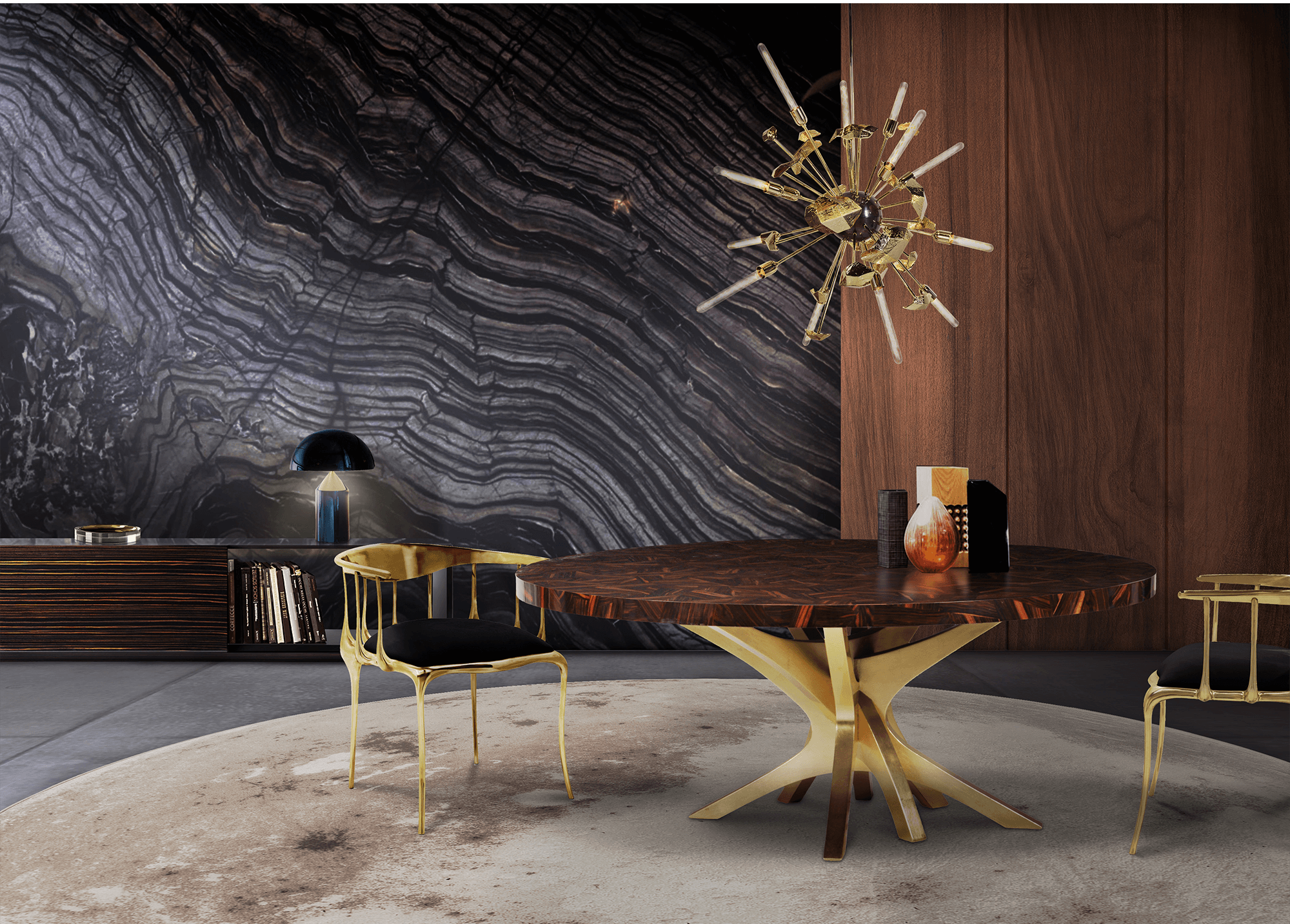 Patchwork Luxus‑Esstisch