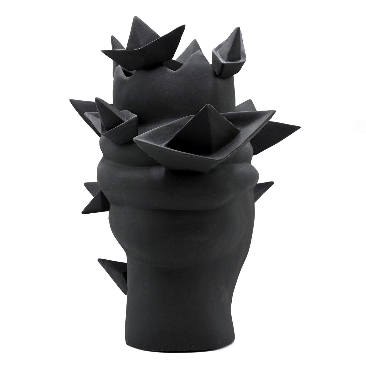 Maure‑Kopf dunkelgraue Skulptur