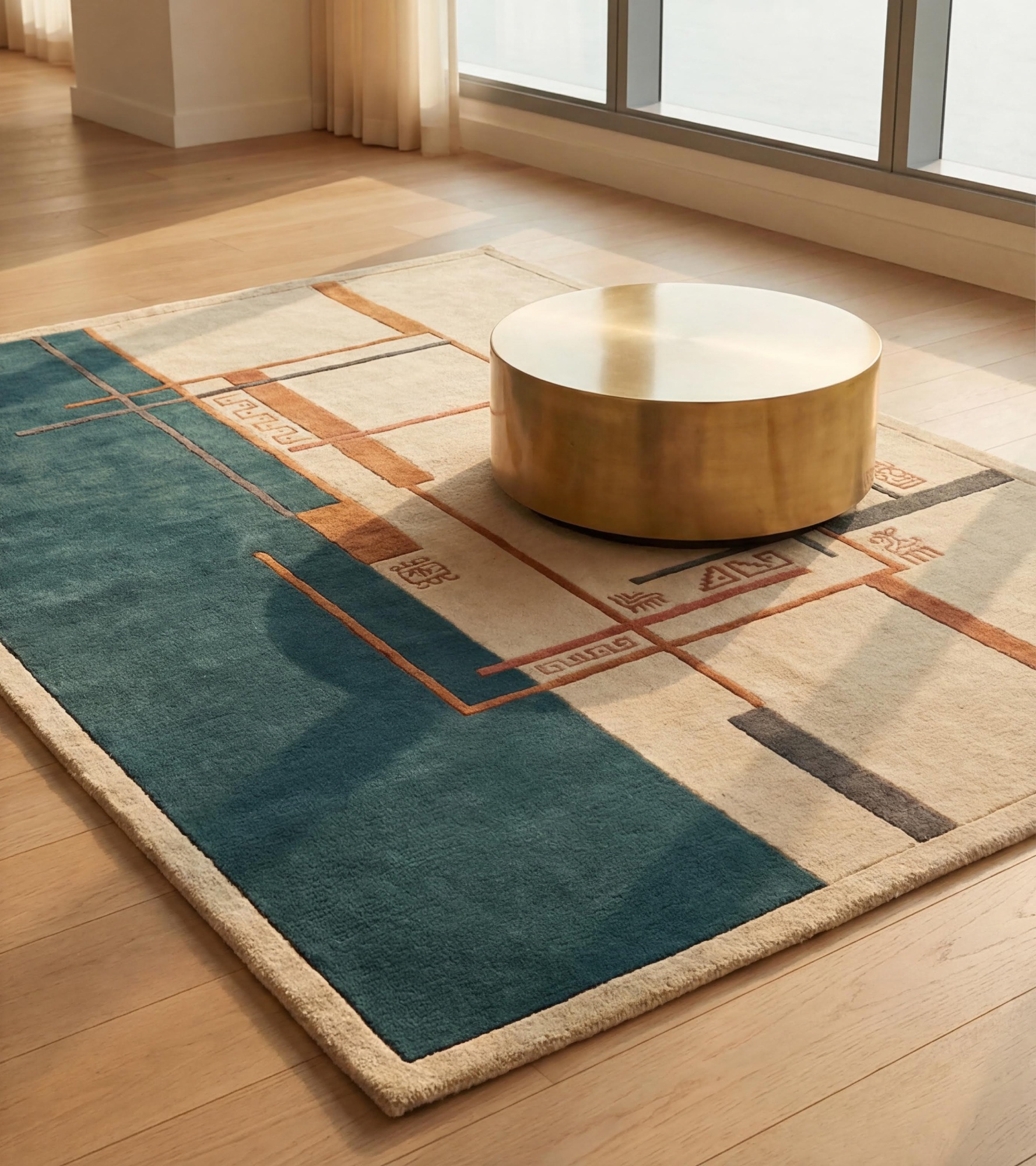 Architect Lines Teal Teppich