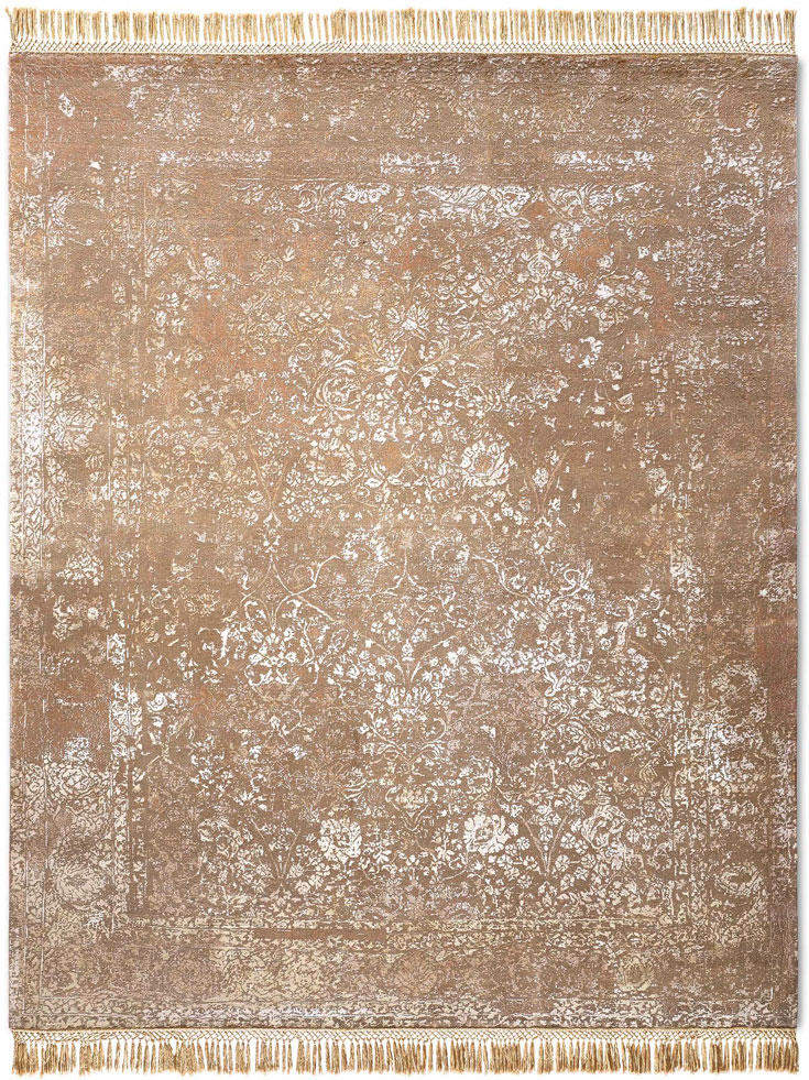 ZeroPile Ex Tiefviolett auf Beige‑Mix Teppich | Größe: 140 x 210 cm