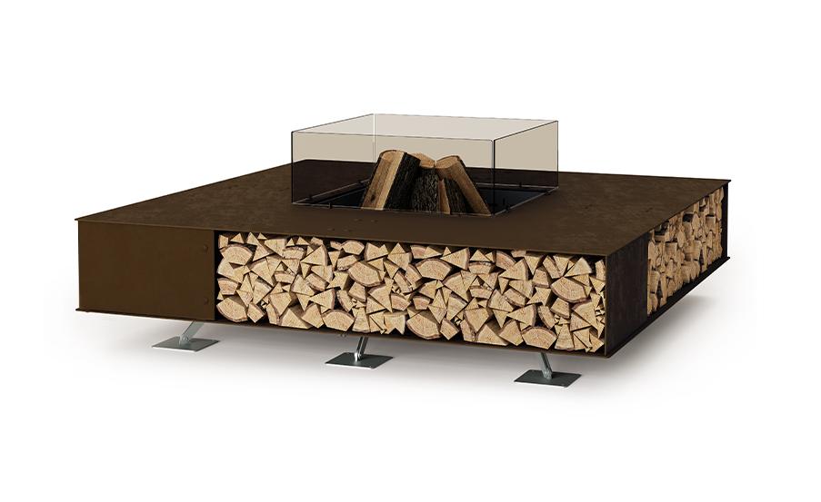 Toast Feuerstelle | Fertigstellung: Schwarz | Dimensions: 160 x 160 cm