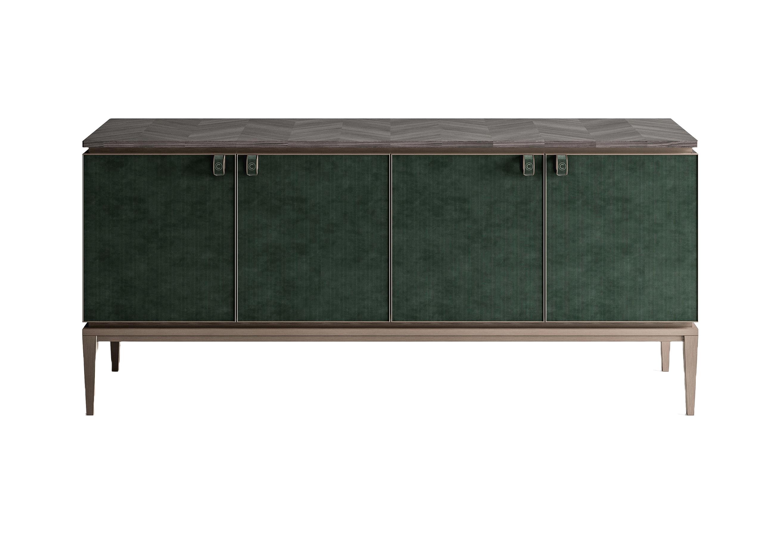 Grün‑Braunes Ledersideboard