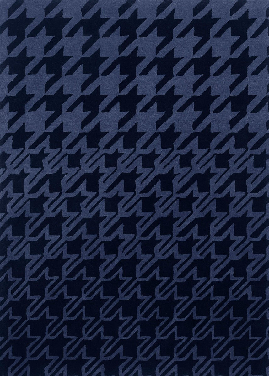 Houndstooth Dark Blue 162808 Teppich | Größe: 140 x 200 cm
