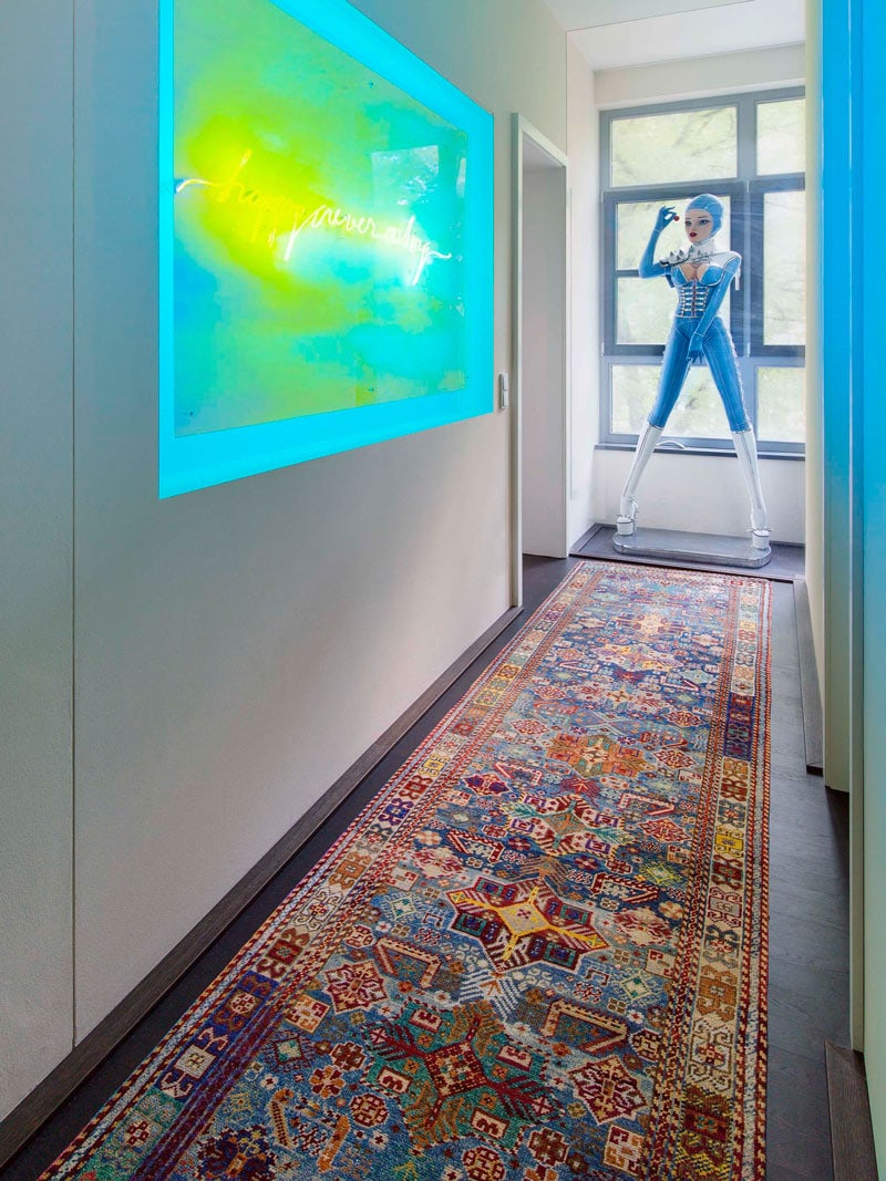 Original auf Naturblau Teppich | Größe: 92 x 365 cm