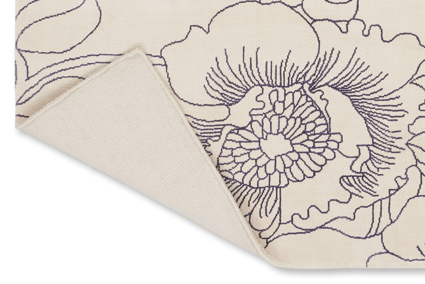 Linear Floral Blue 162508 Teppich | Größe: 250 x 350 cm